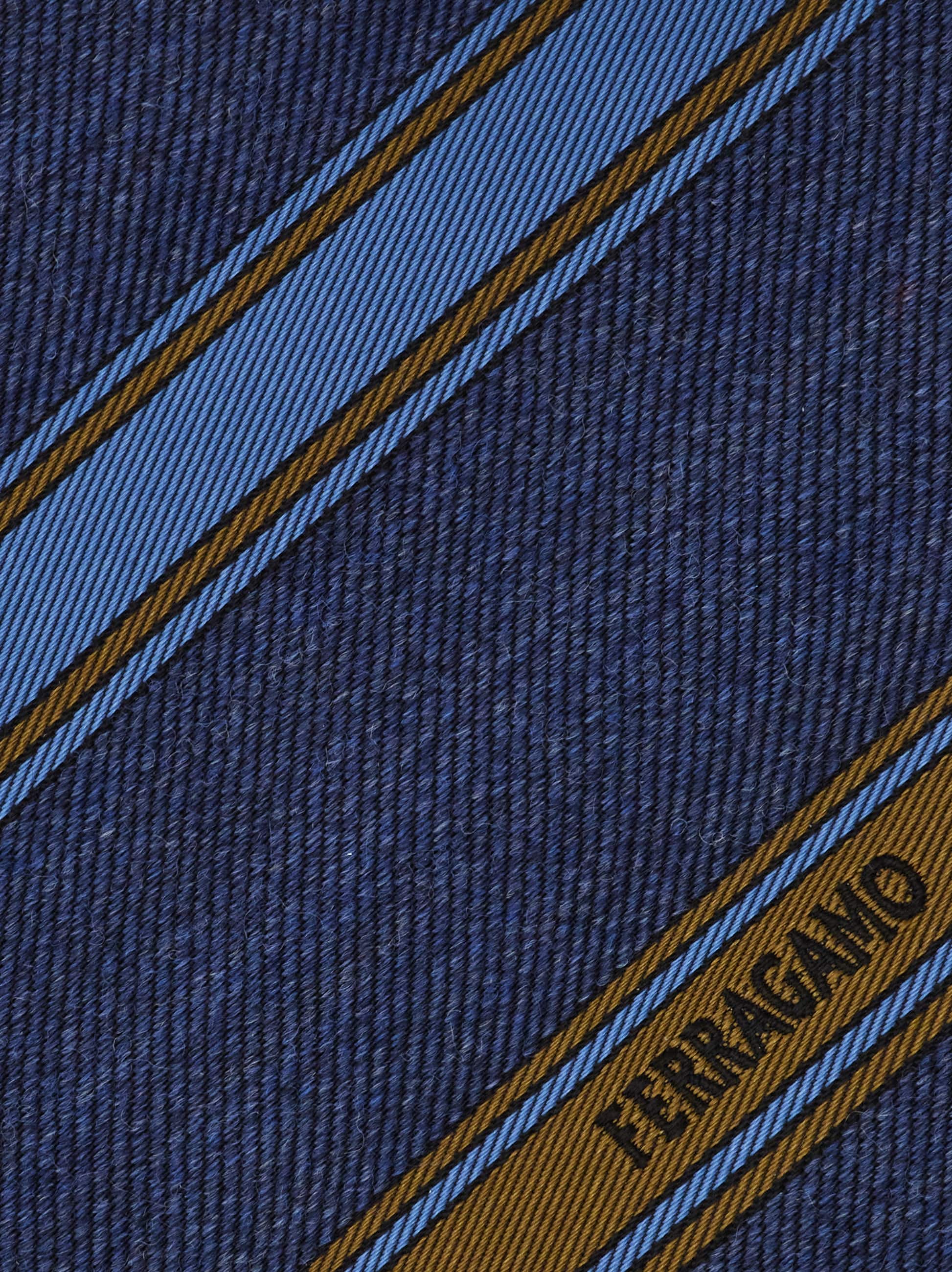 Ferragamo Herren Jacquard-regimentskrawatte Blau 
