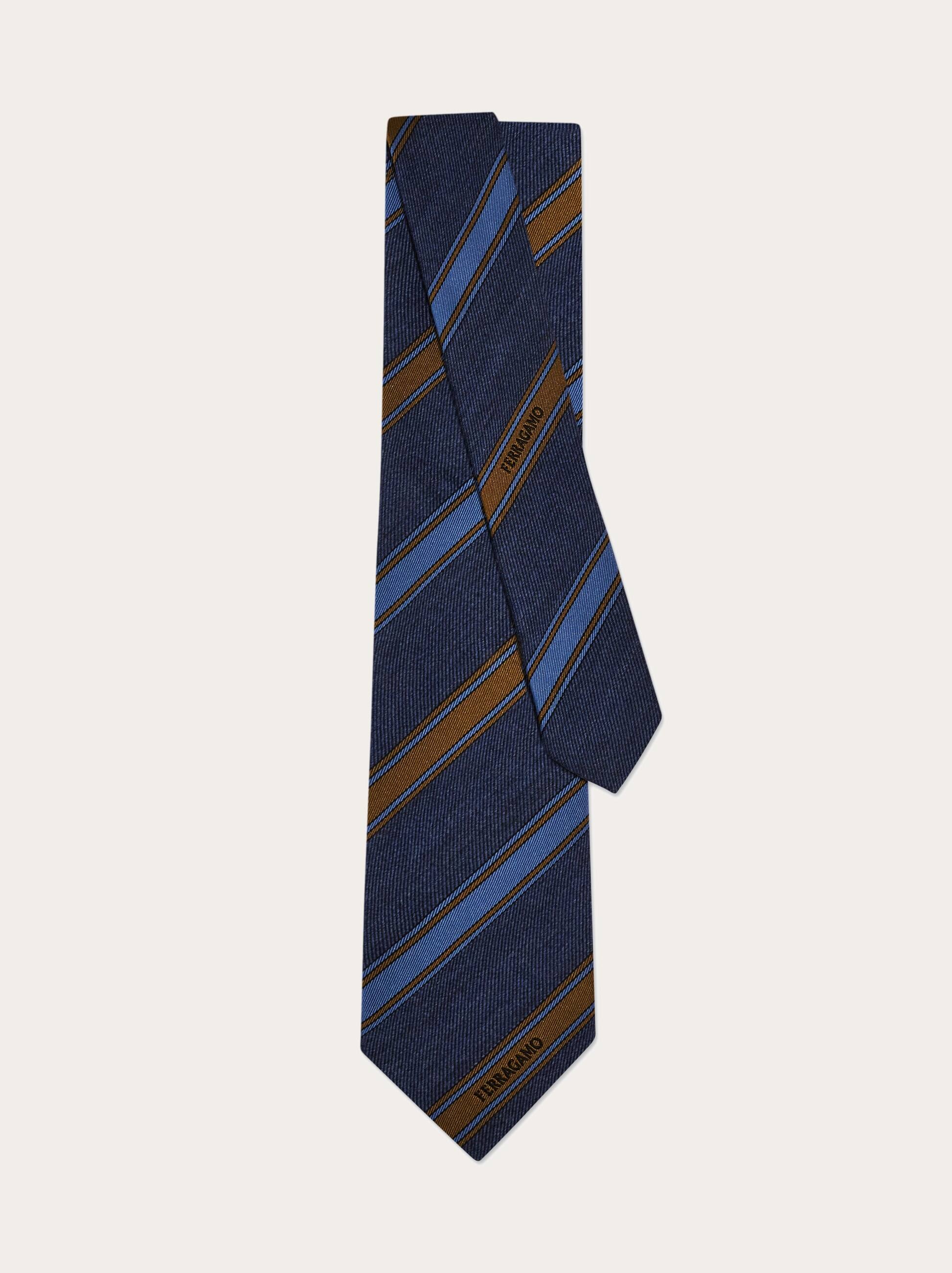  Ferragamo Herren Jacquard-regimentskrawatte Blau 