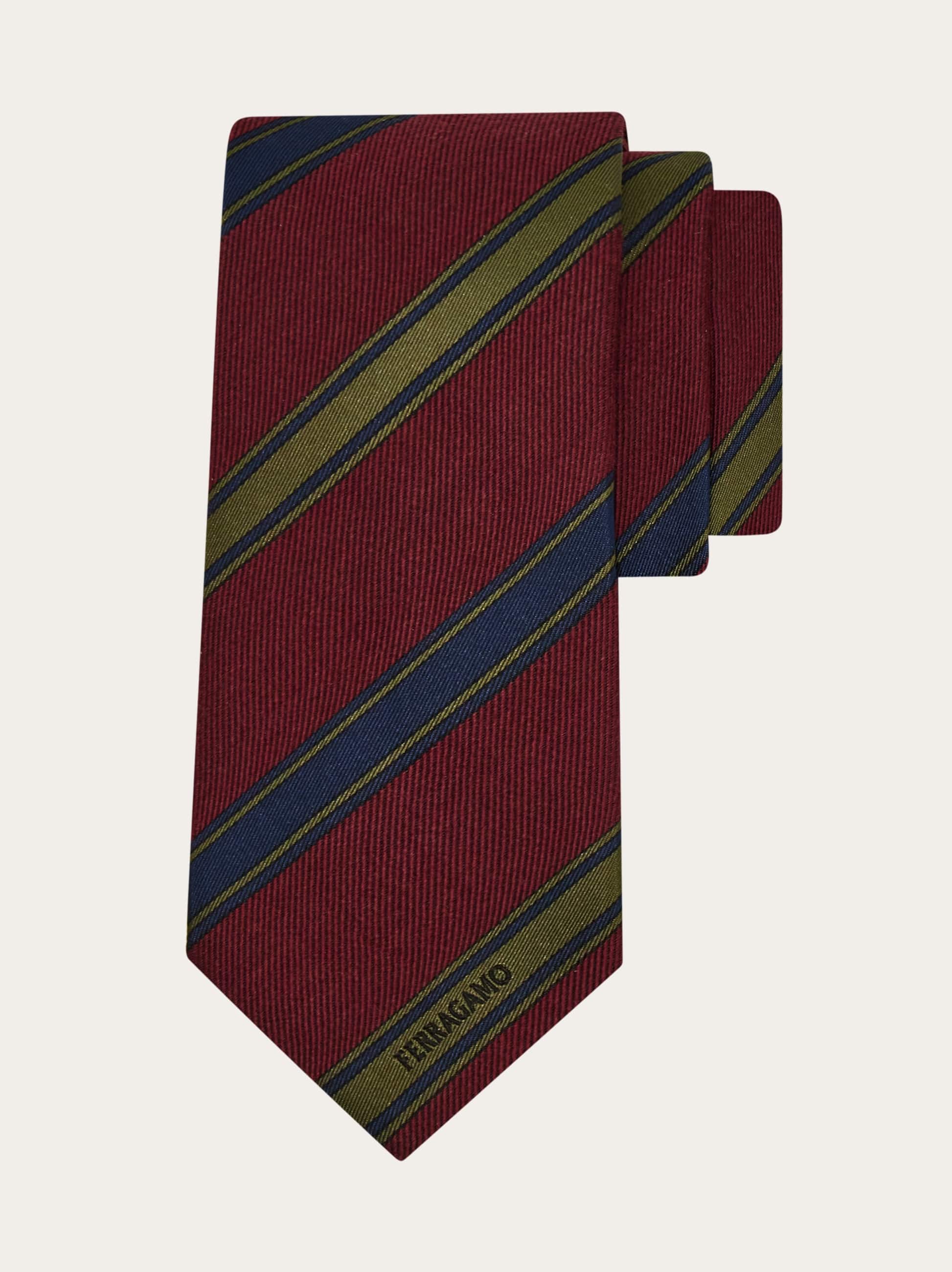 Ferragamo Uomo Cravatta jacquard regimental Rosso