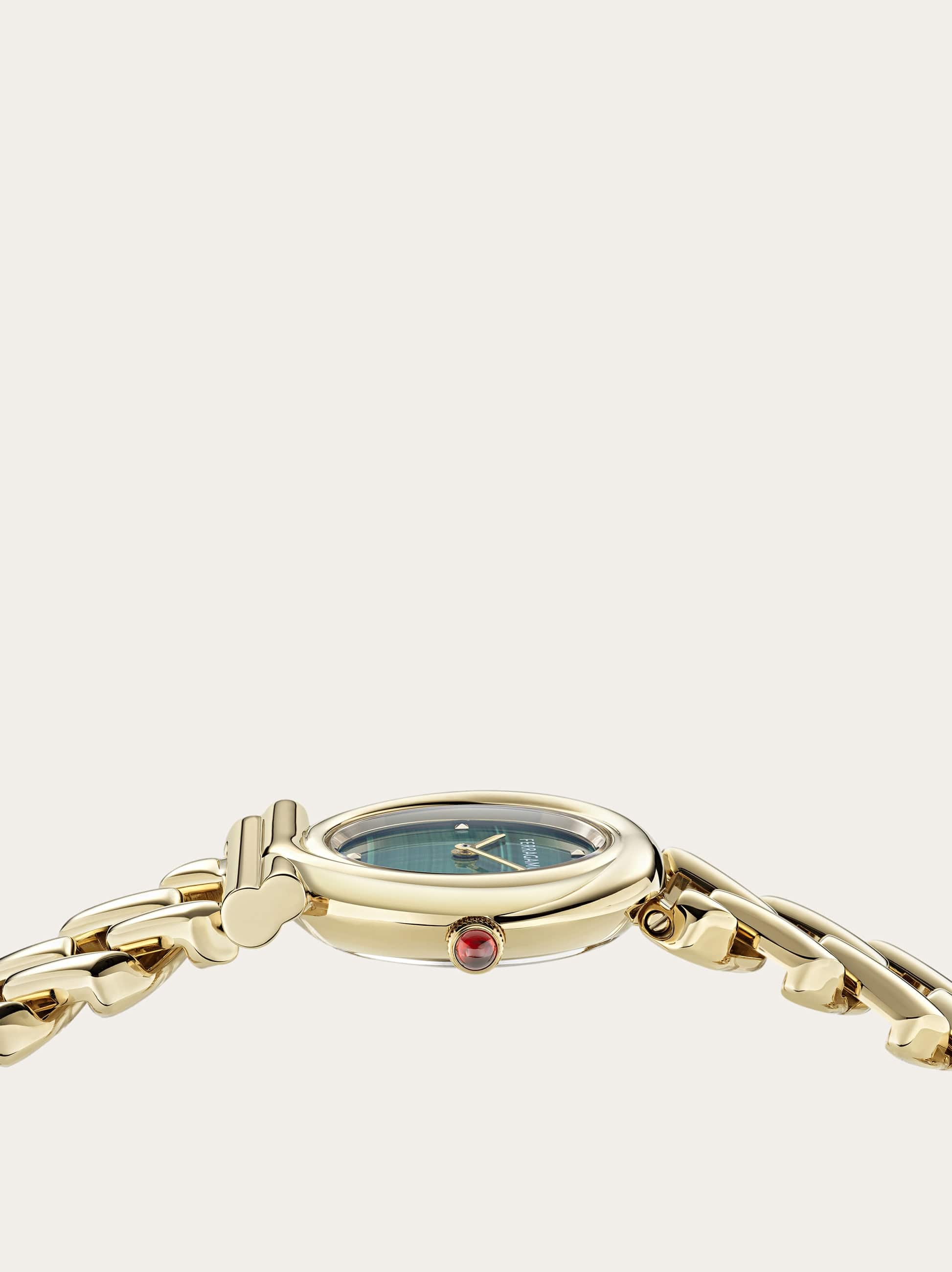  Ferragamo Damen Gancini Twisted Chain Uhr Grün 