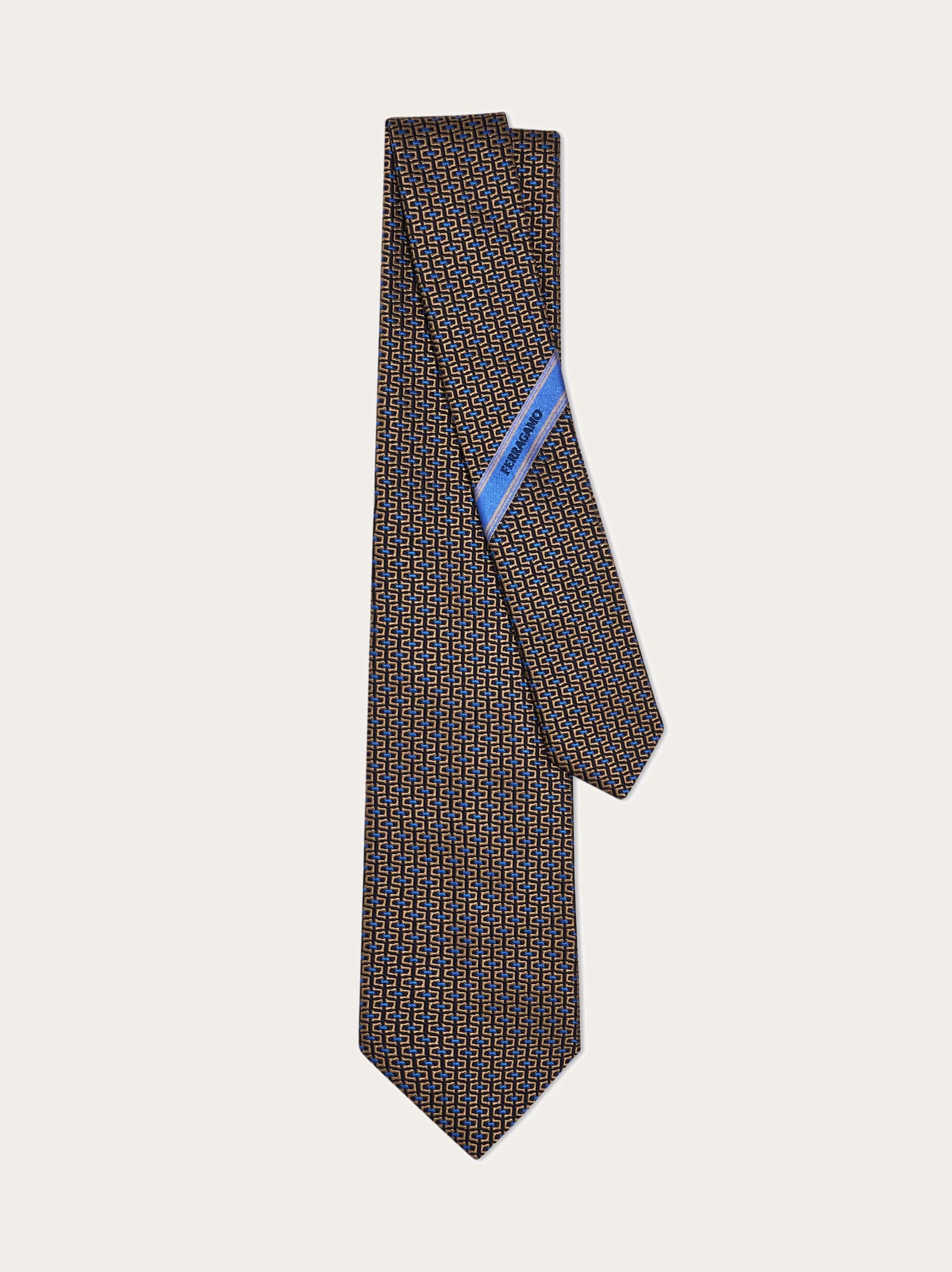  Ferragamo Herren Jacquard-krawatte Mit Gancini Gold 