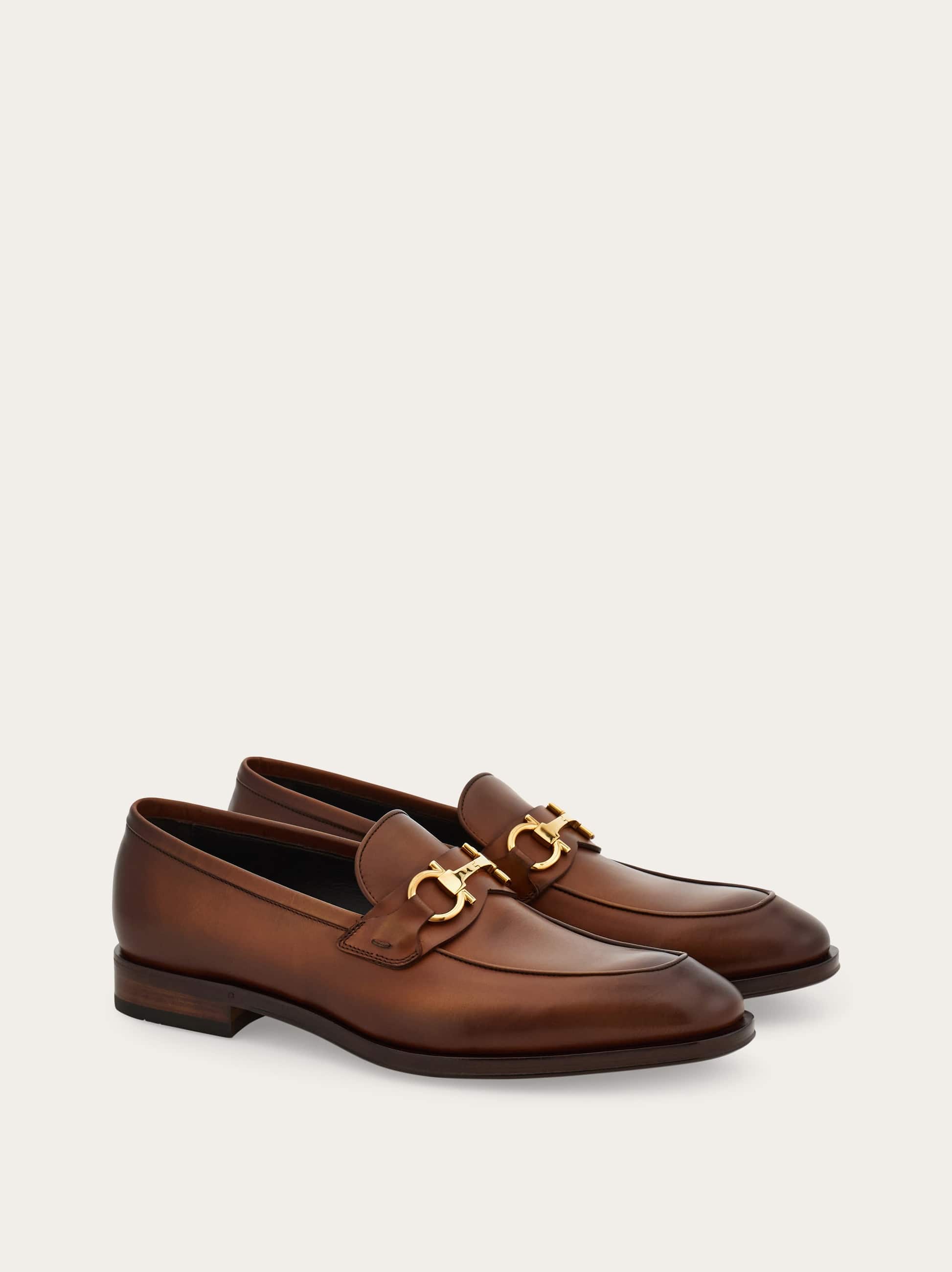 Ferragamo Loafer With Gancini Buckle In Brown
