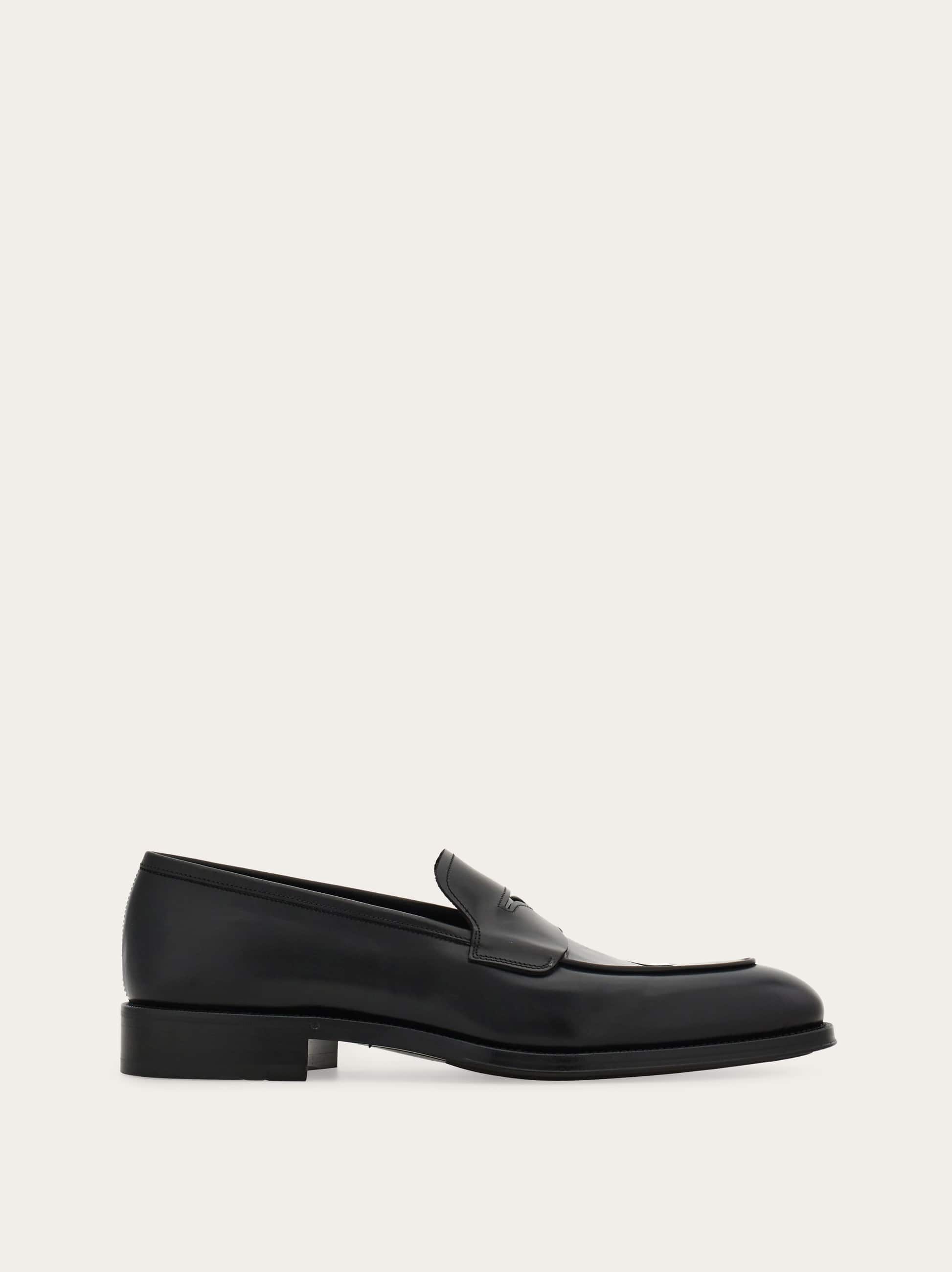 Ferragamo Leather Penny Loafers In Black
