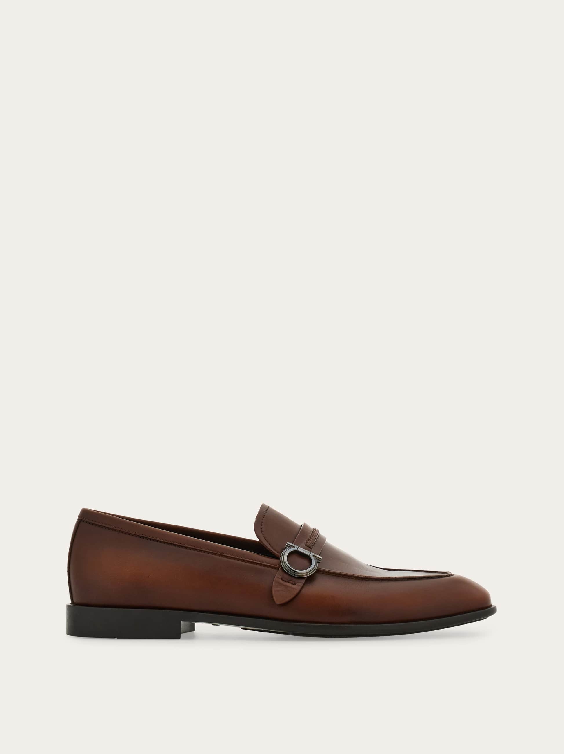 Ferragamo Uomo Mocassino con Gancini Marrone Taglia 41.5