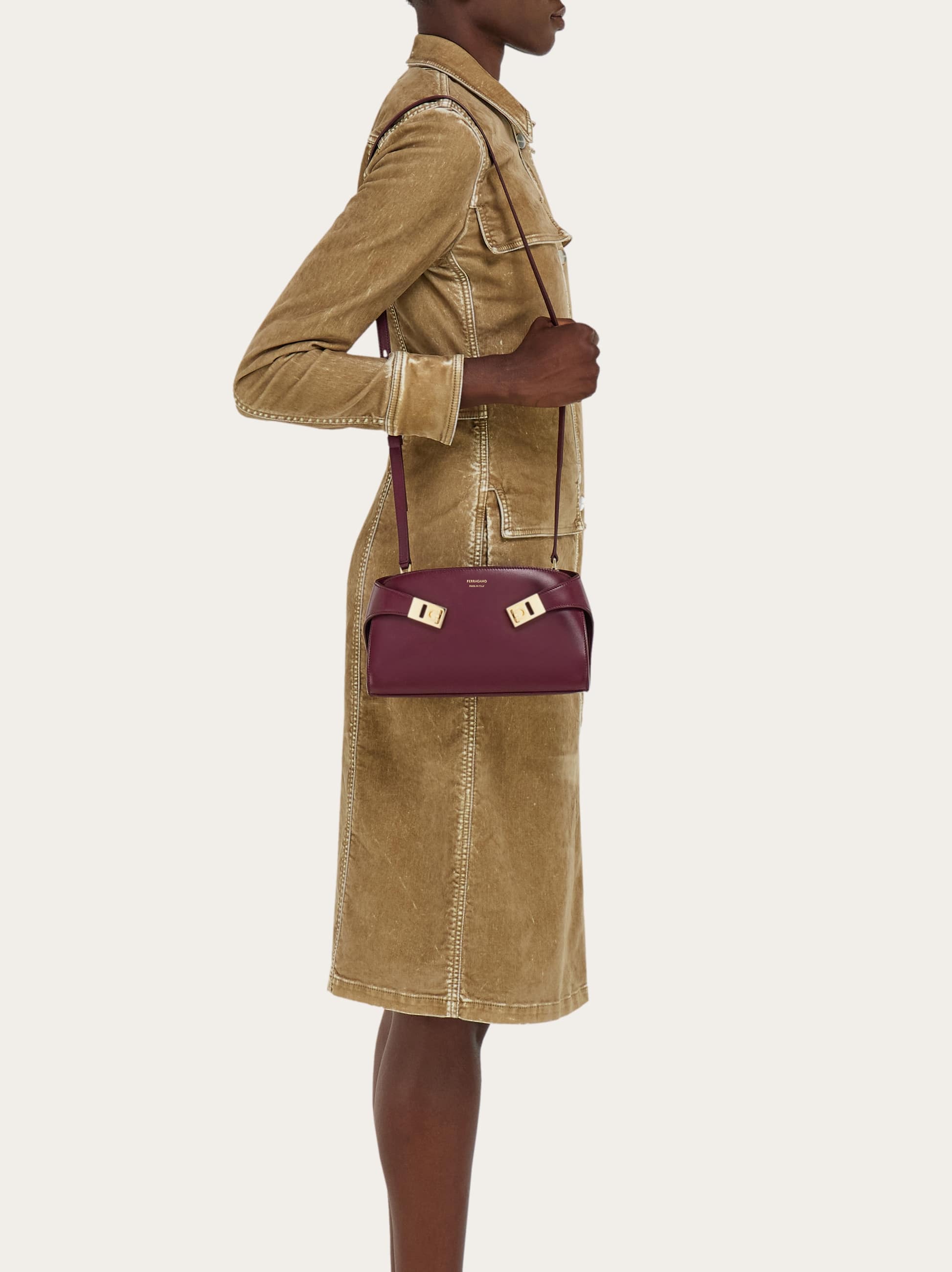 Ferragamo Hug Mini Crossbody Bag In Red