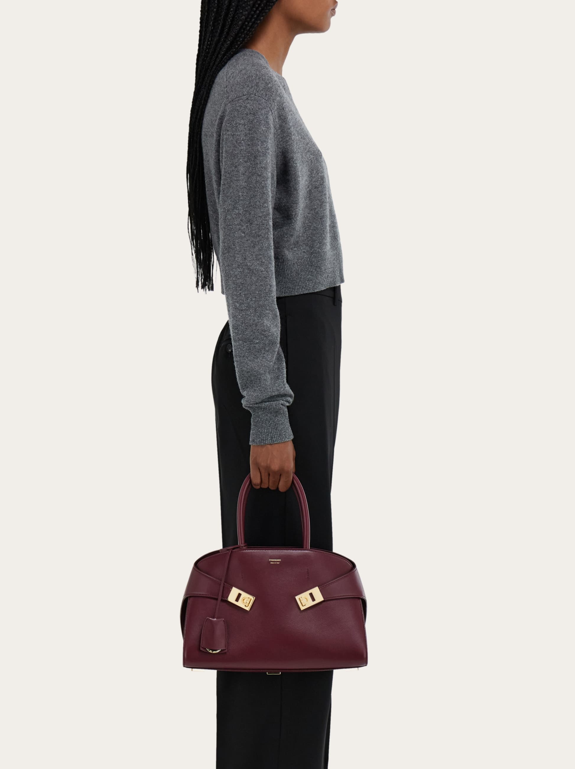 Ferragamo Hug Handbag (m) In Purple