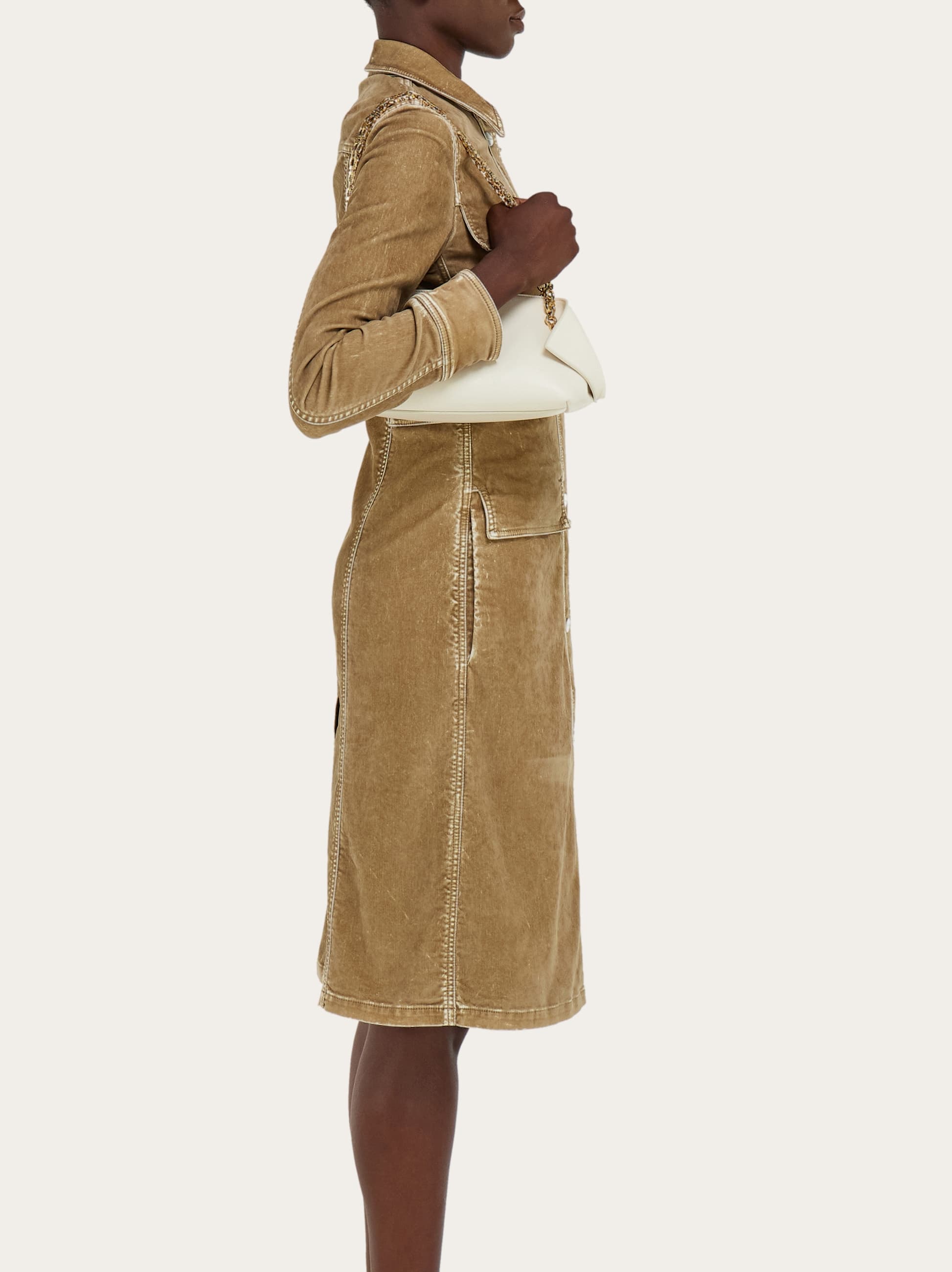 Ferragamo Small Folded Chain-strap Shoulder Bag In Neutral