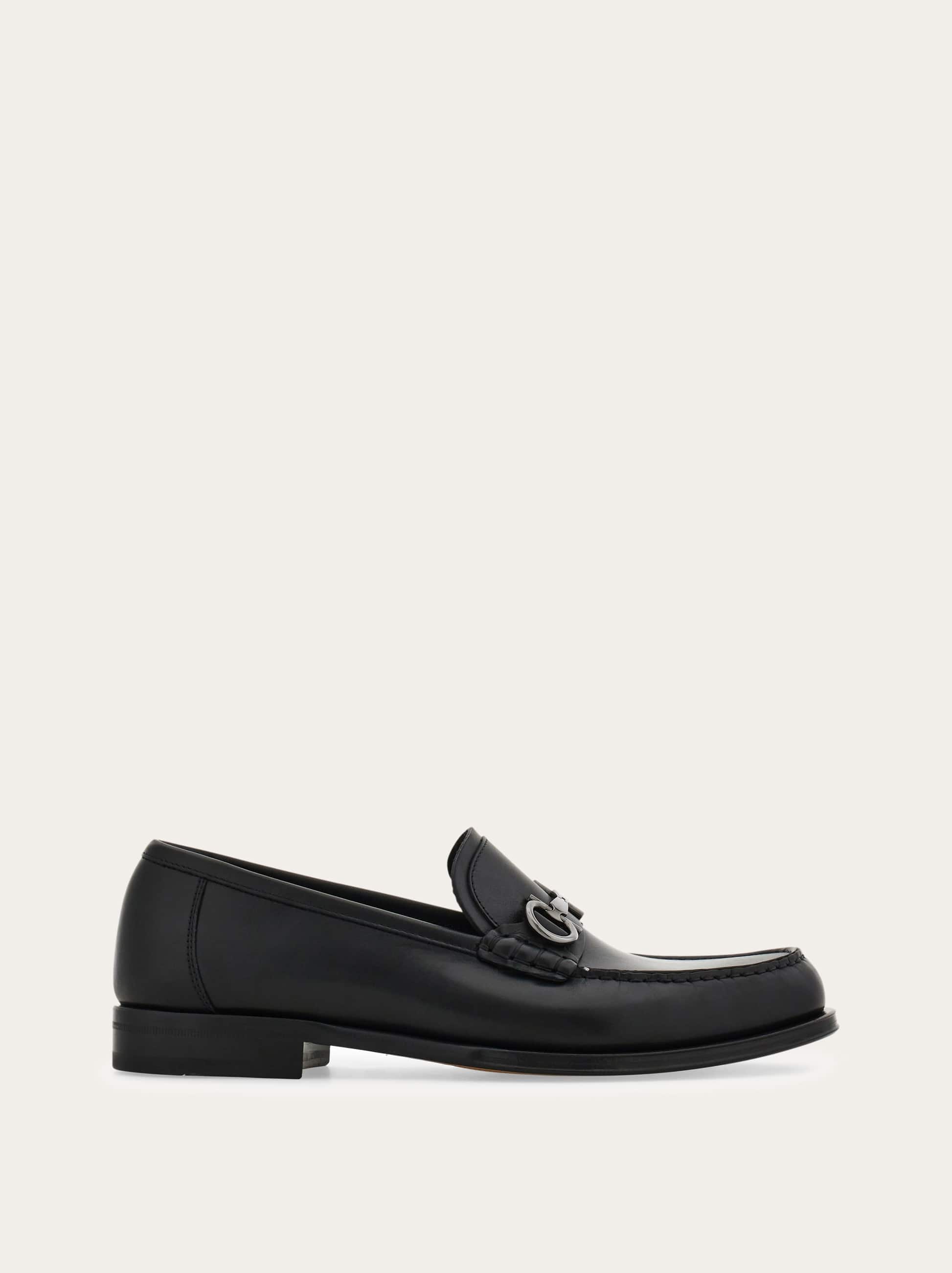 Ferragamo Brown Loafers With Metallic Gancini Detail On The Front In Leather Man