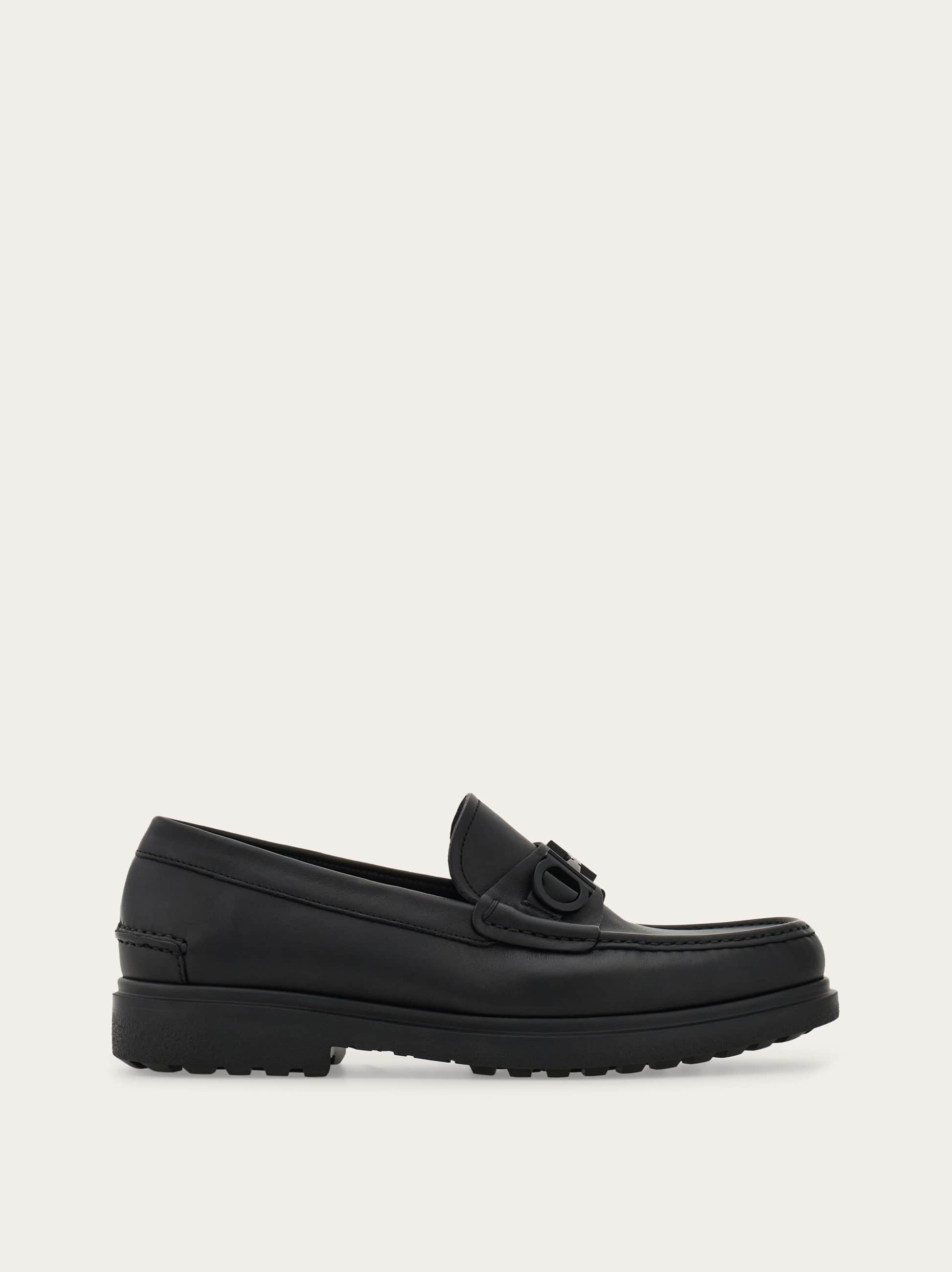 Ferragamo Men Loafer with Gancini buckle Black Size 12.5