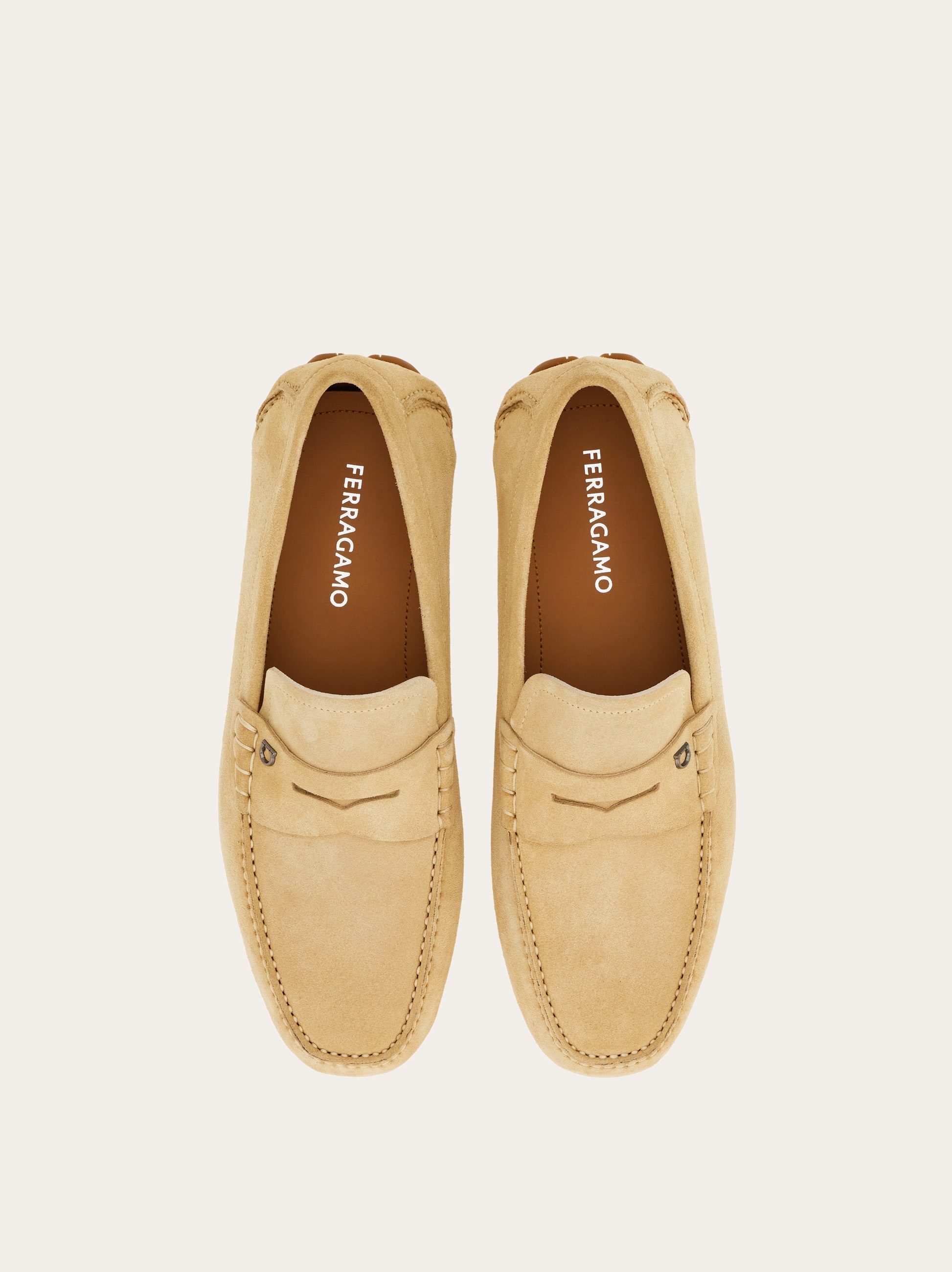  Ferragamo Herren Penny-mokassin Beige Größe 40.5 
