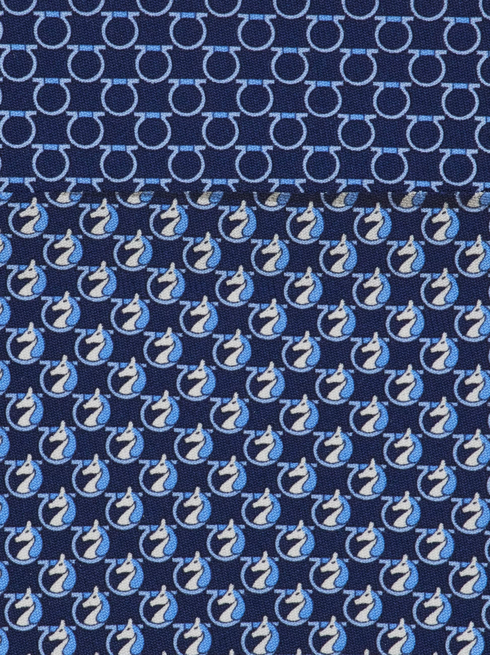  Ferragamo Herren Seidenkrawatte Mit Pegasus-print Blau 