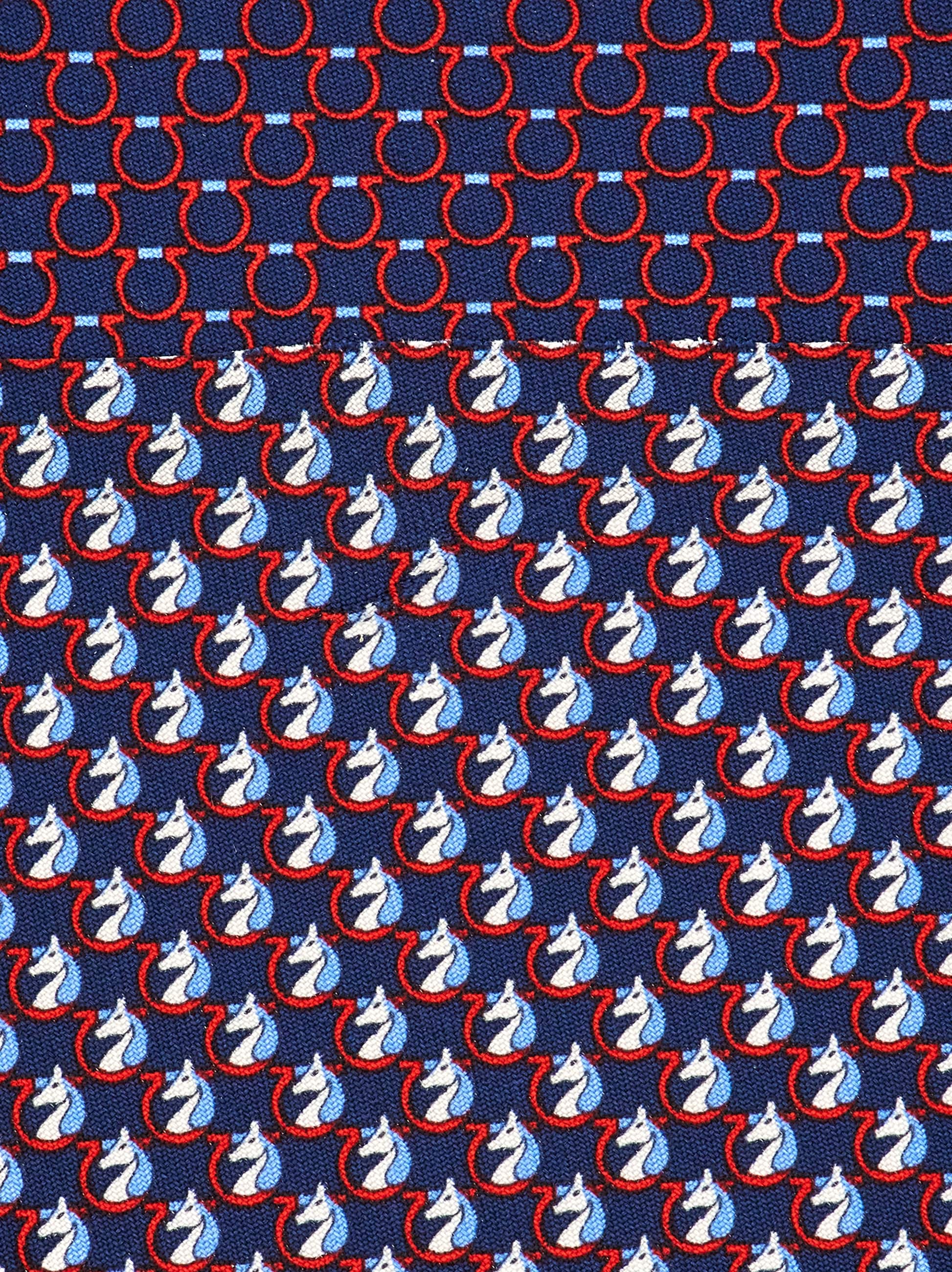 Ferragamo Pegasus Print Silk Tie In Red