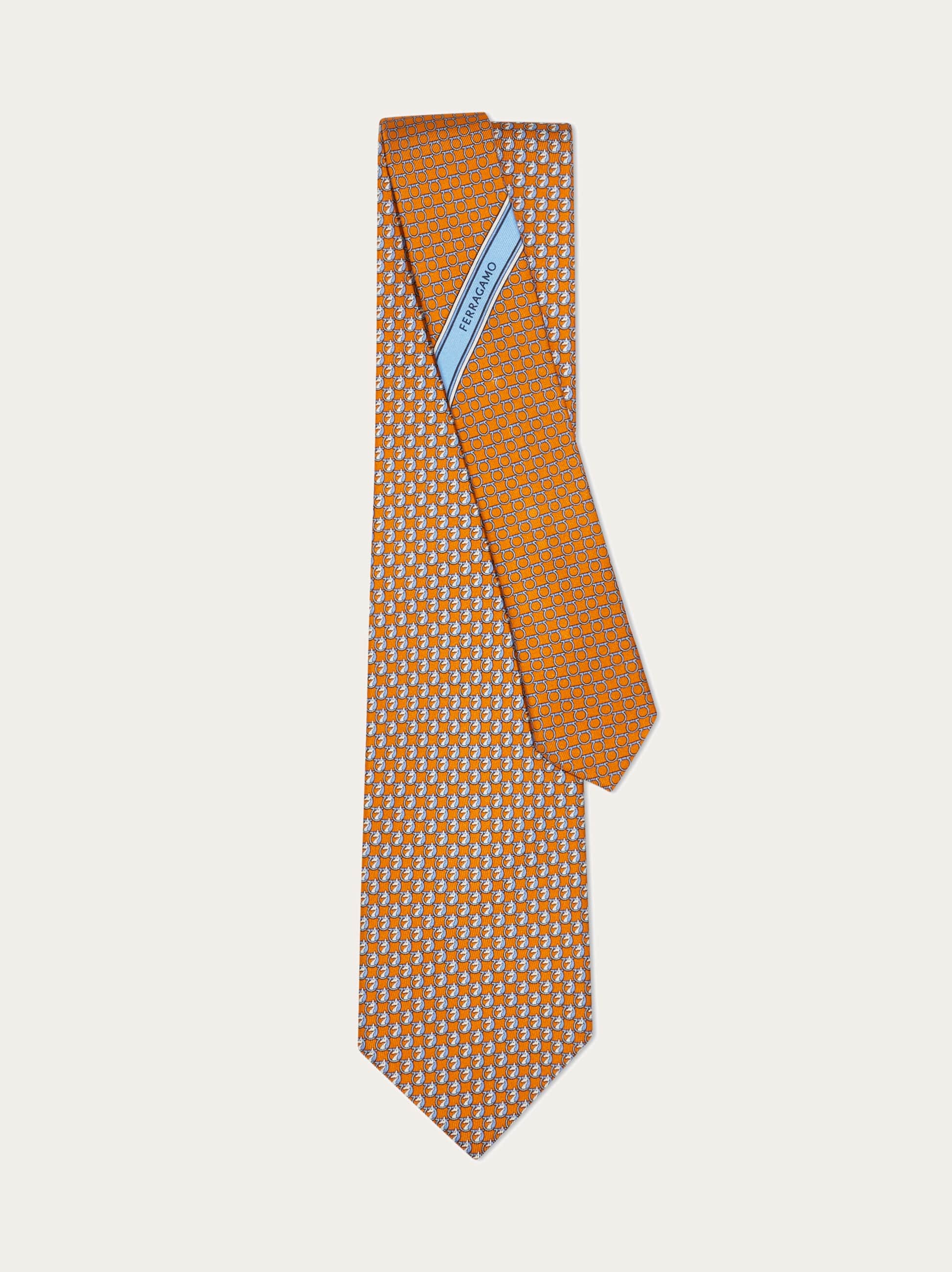  Ferragamo Herren Seidenkrawatte Mit Pegasus-print Orange 
