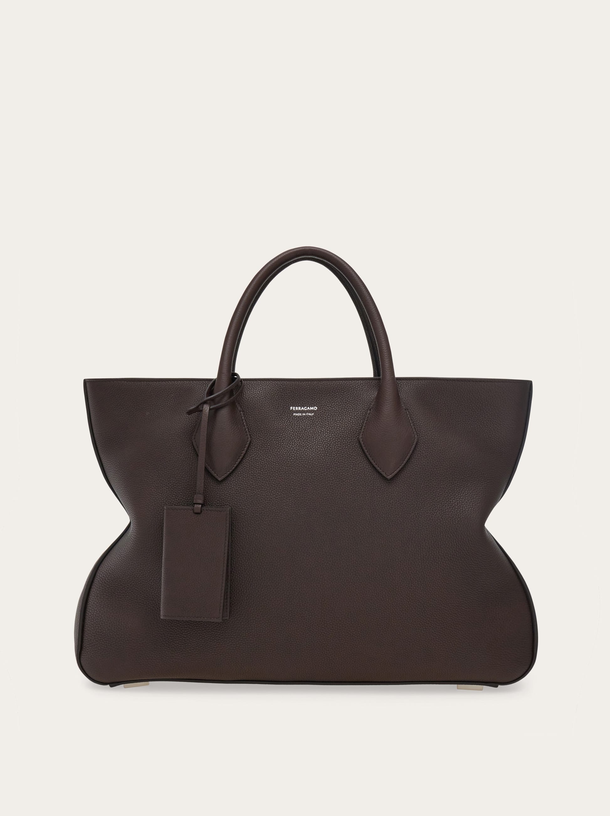 Ferragamo Monogram Tote Bag In Brown