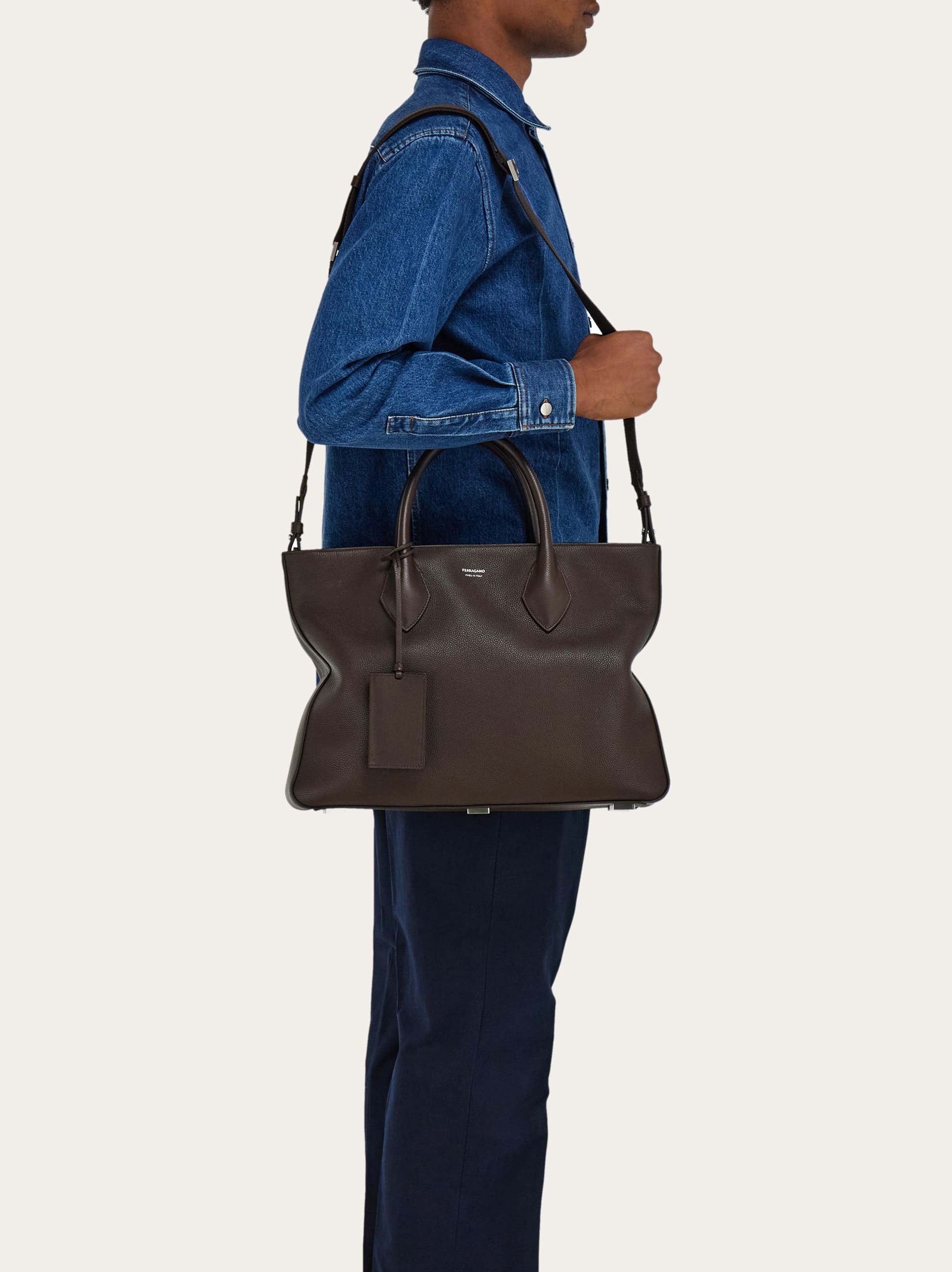  Ferragamo Herren Star-shaped Totebag Braun 