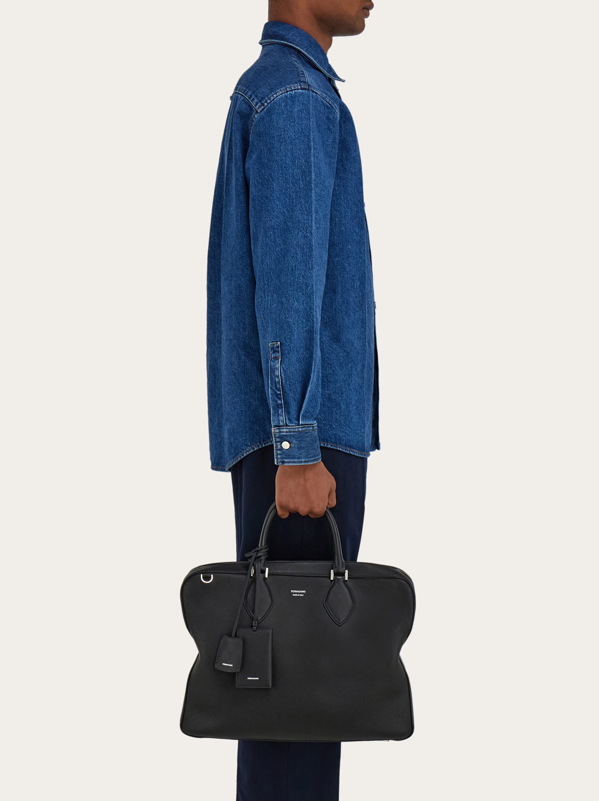  Ferragamo Herren Star-shaped Totebag Schwarz 