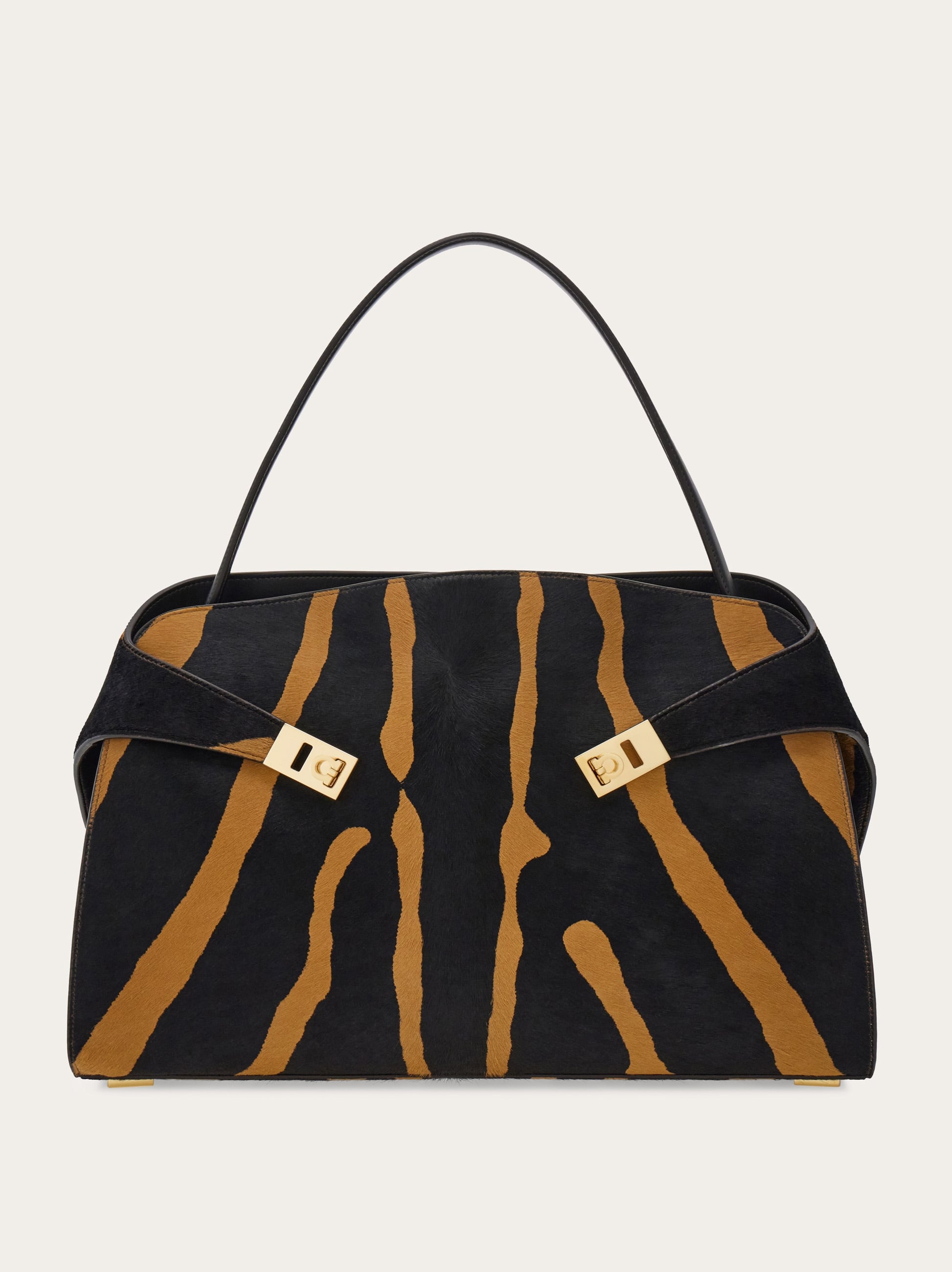 Ferragamo Donna Borsa a spalla Hug soft bicolore (L) Beige