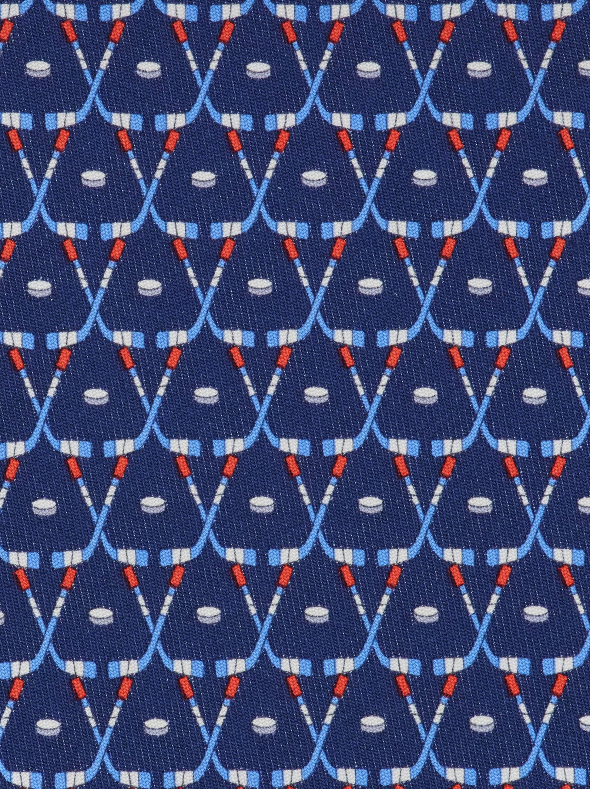Ferragamo Hockey Print Silk Tie In Blue