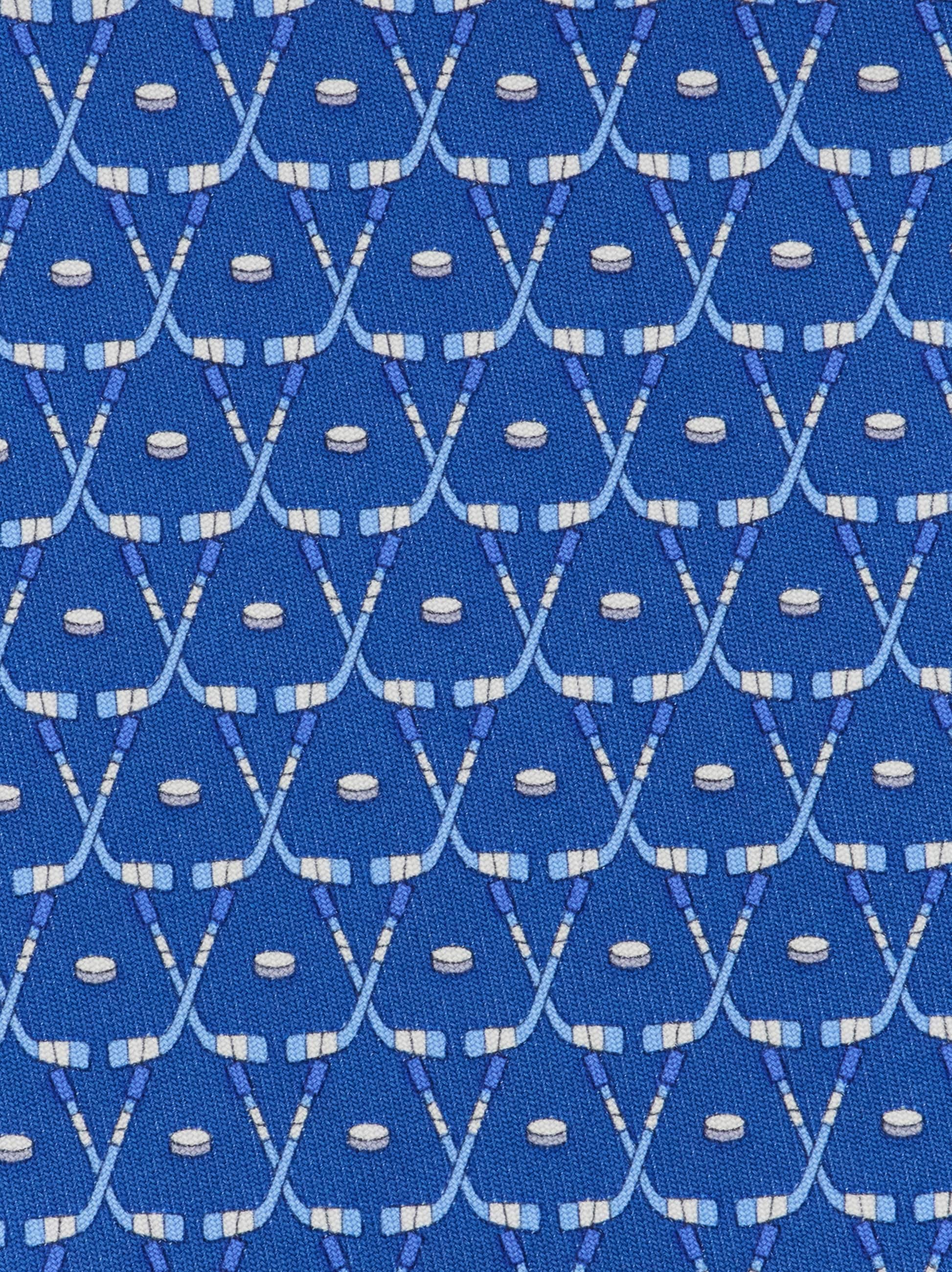  Ferragamo Herren Seidenkrawatte Mit Hockey-print Blau 