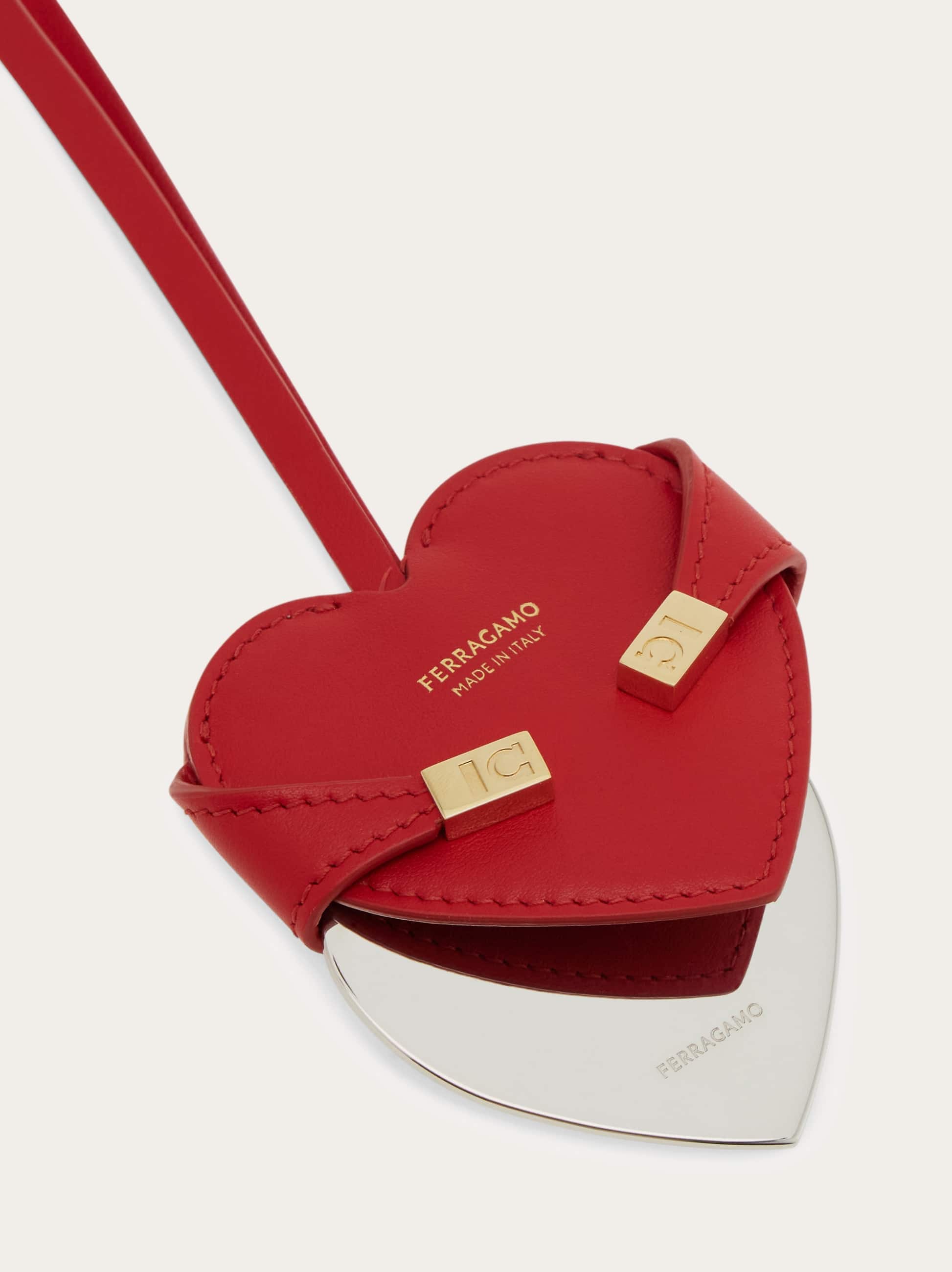 Ferragamo Hug Heart Mirror Charm In Red