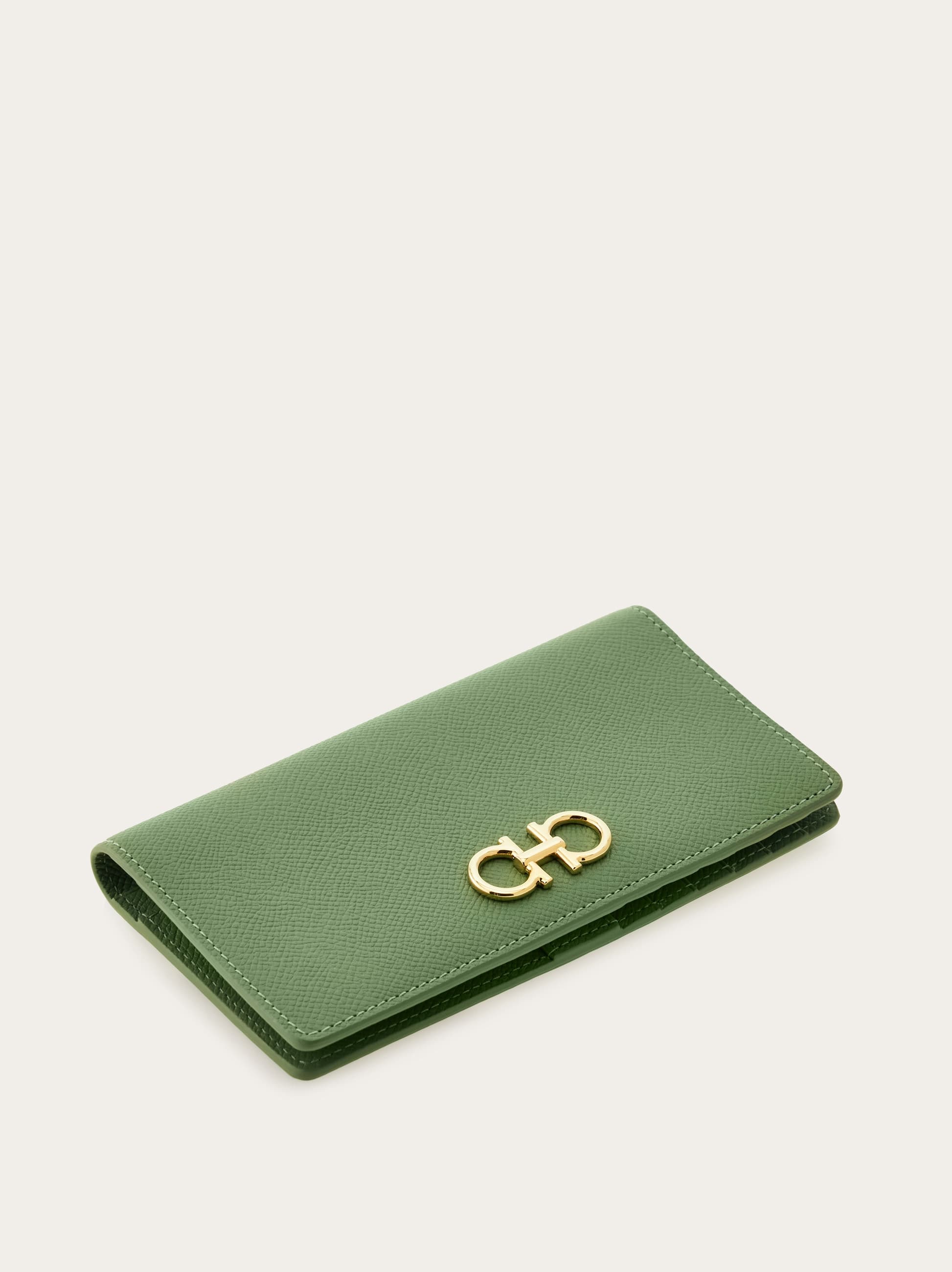 Ferragamo Gancini Continental Wallet In Green