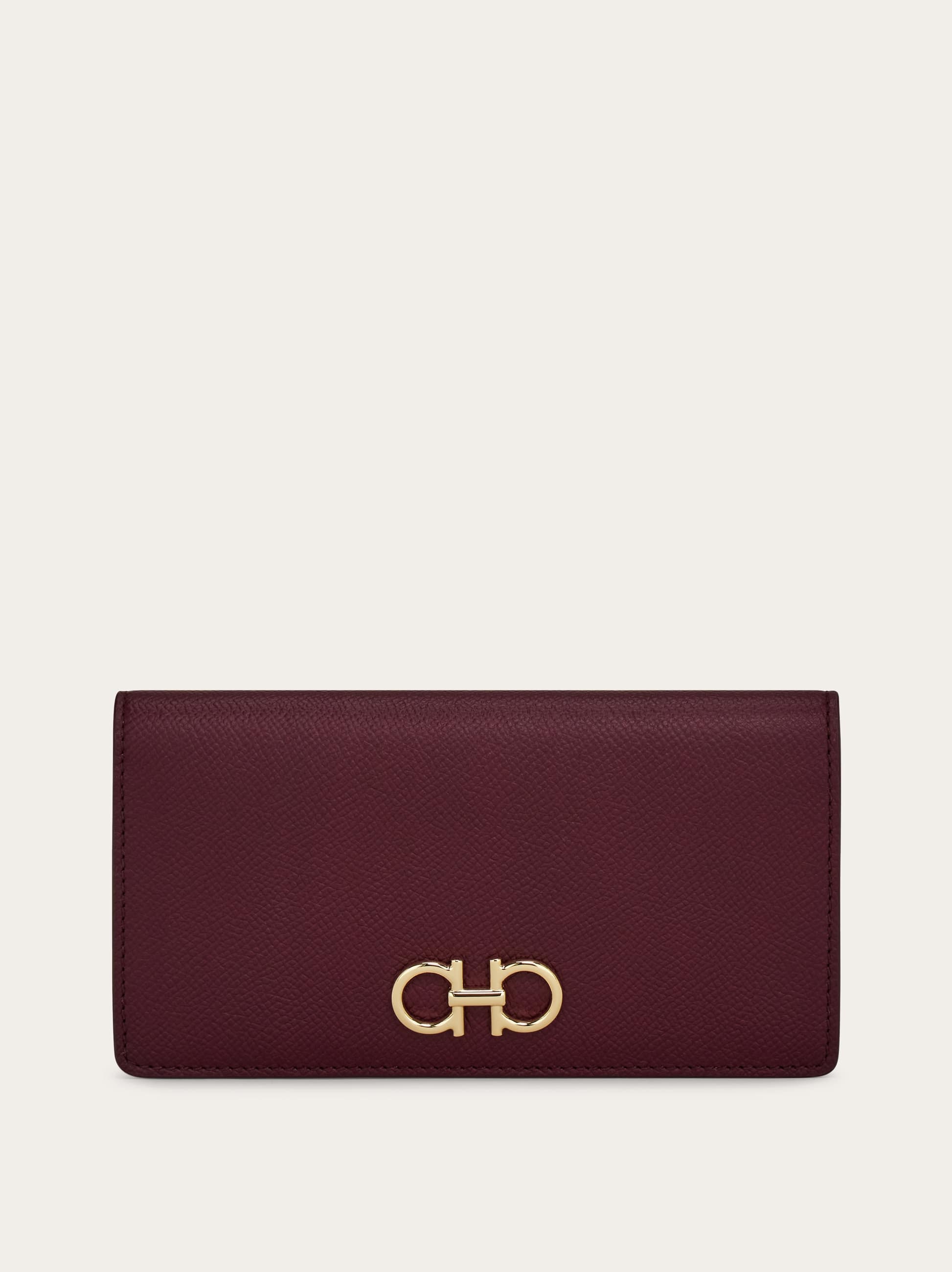 Ferragamo Gancini Continental Wallet In Purple