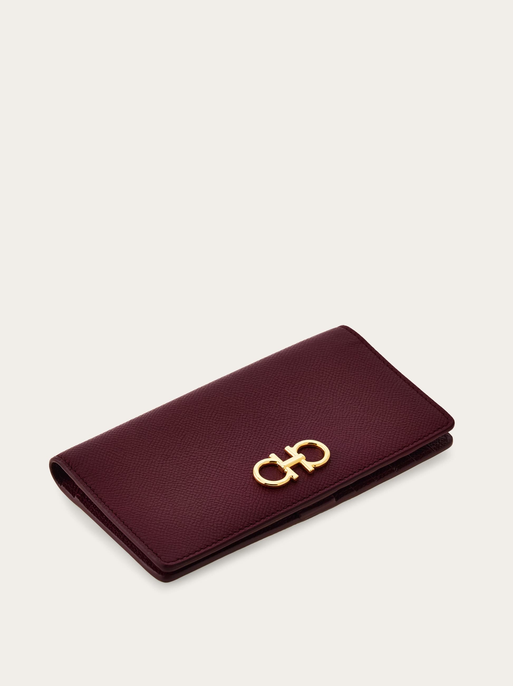 Ferragamo Gancini Continental Wallet In Purple