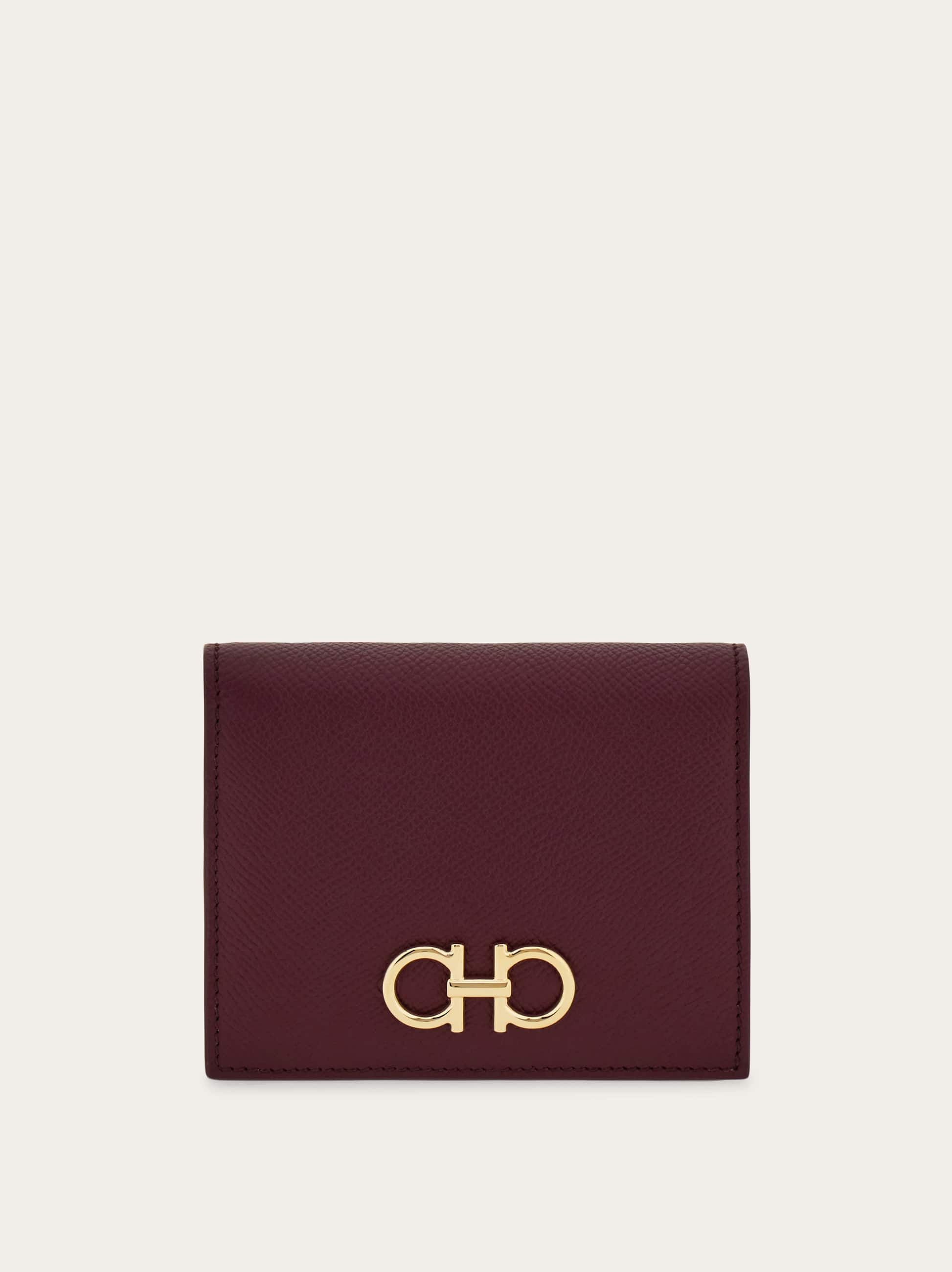 Ferragamo Gancini Compact Wallet In Red
