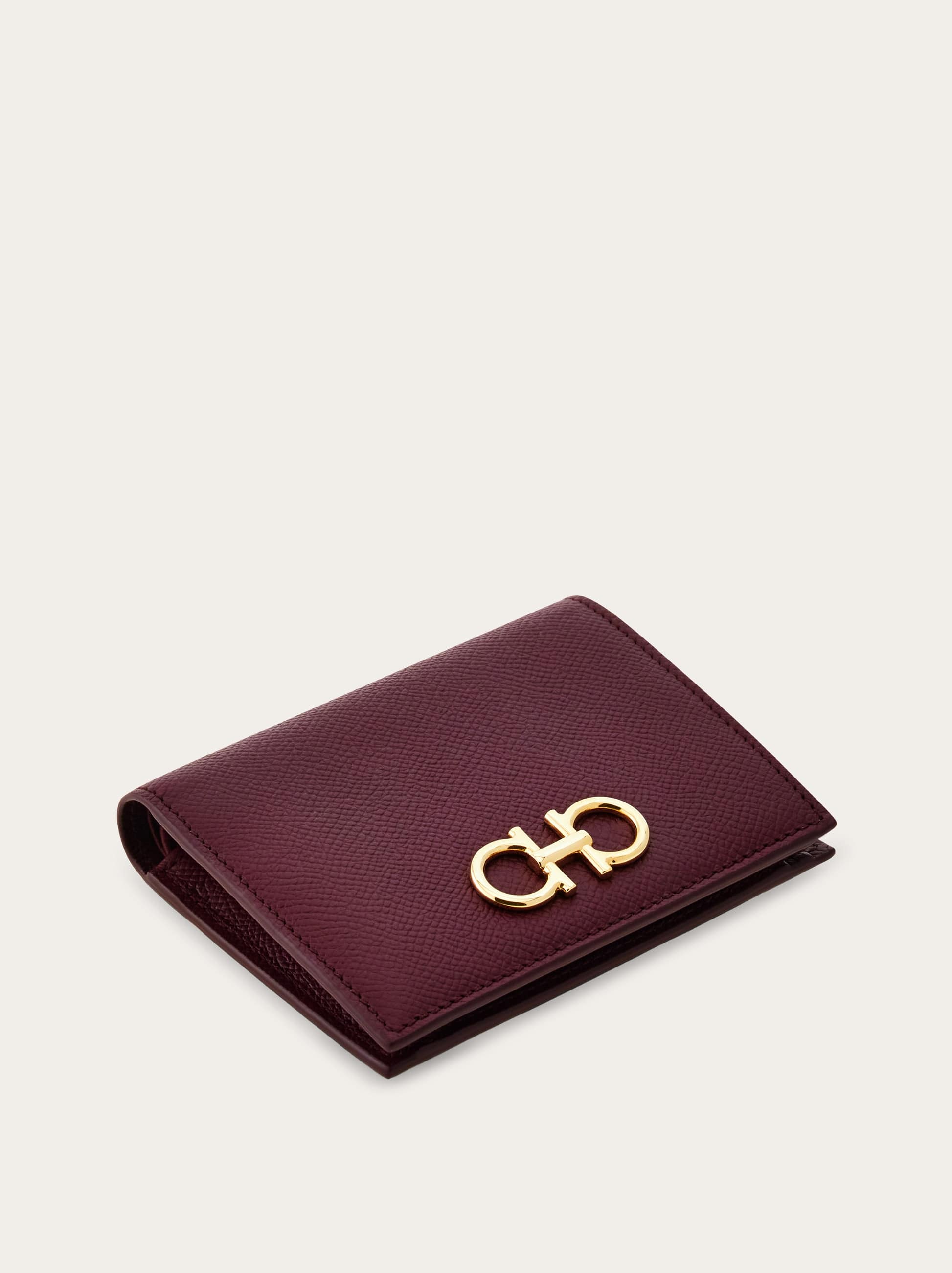 Ferragamo Gancini Compact Wallet In Red