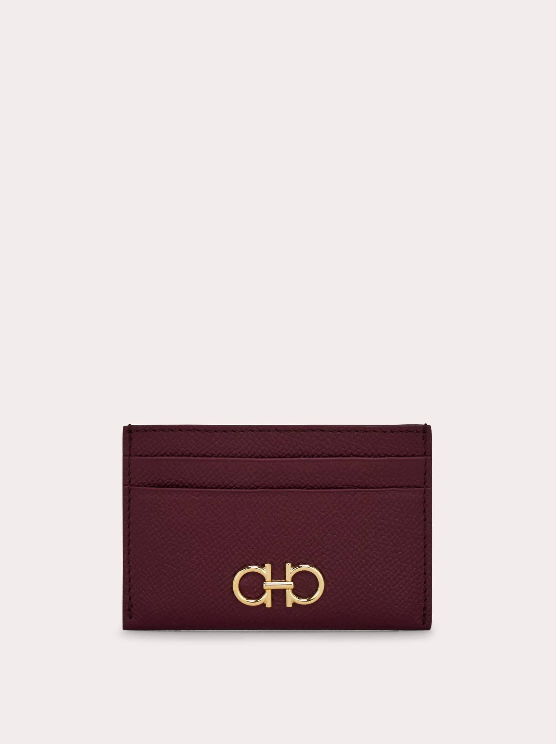 Ferragamo Gancini Credit Card Holder In Purple