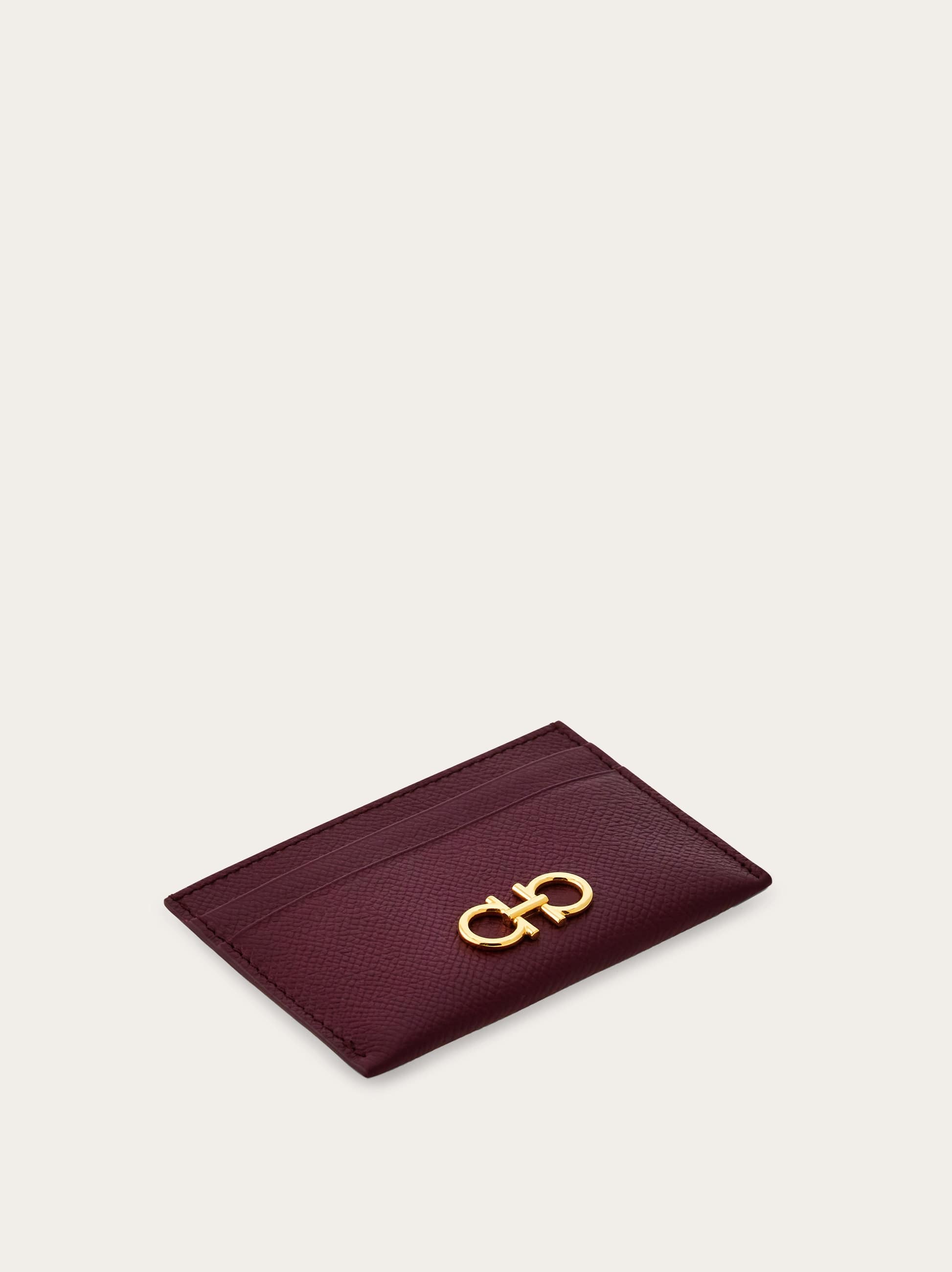 Ferragamo Gancini Credit Card Holder In Purple