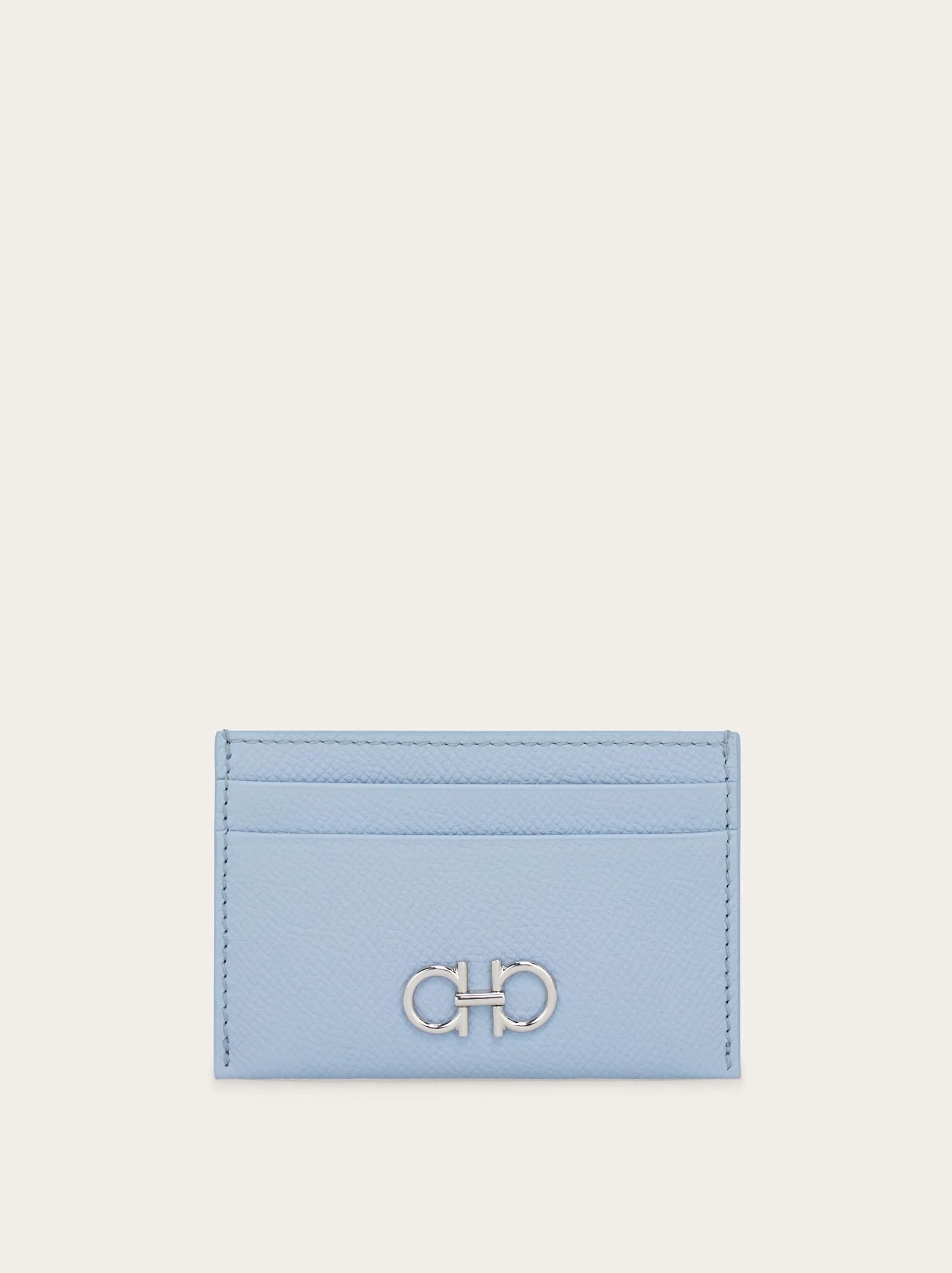 Ferragamo Gancini Credit Card Holder In Blue