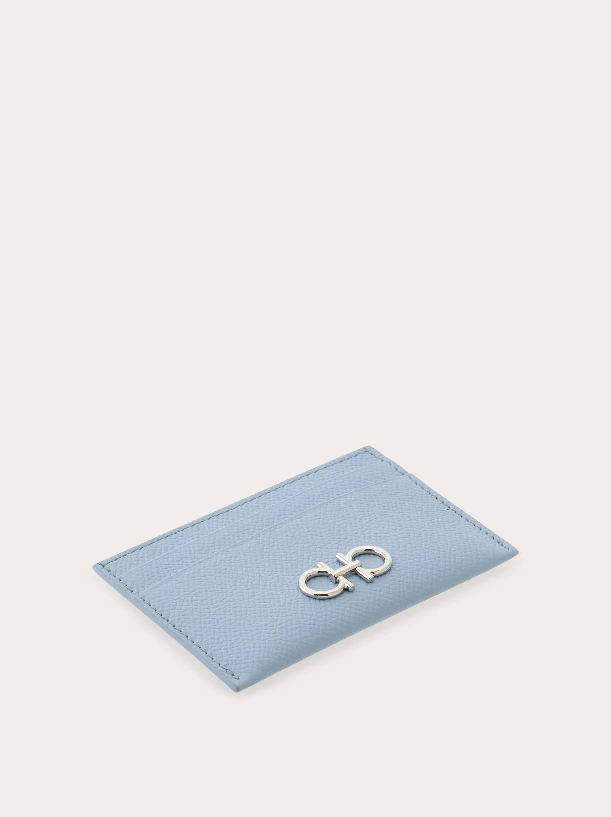 Ferragamo Gancini Credit Card Holder In Blue
