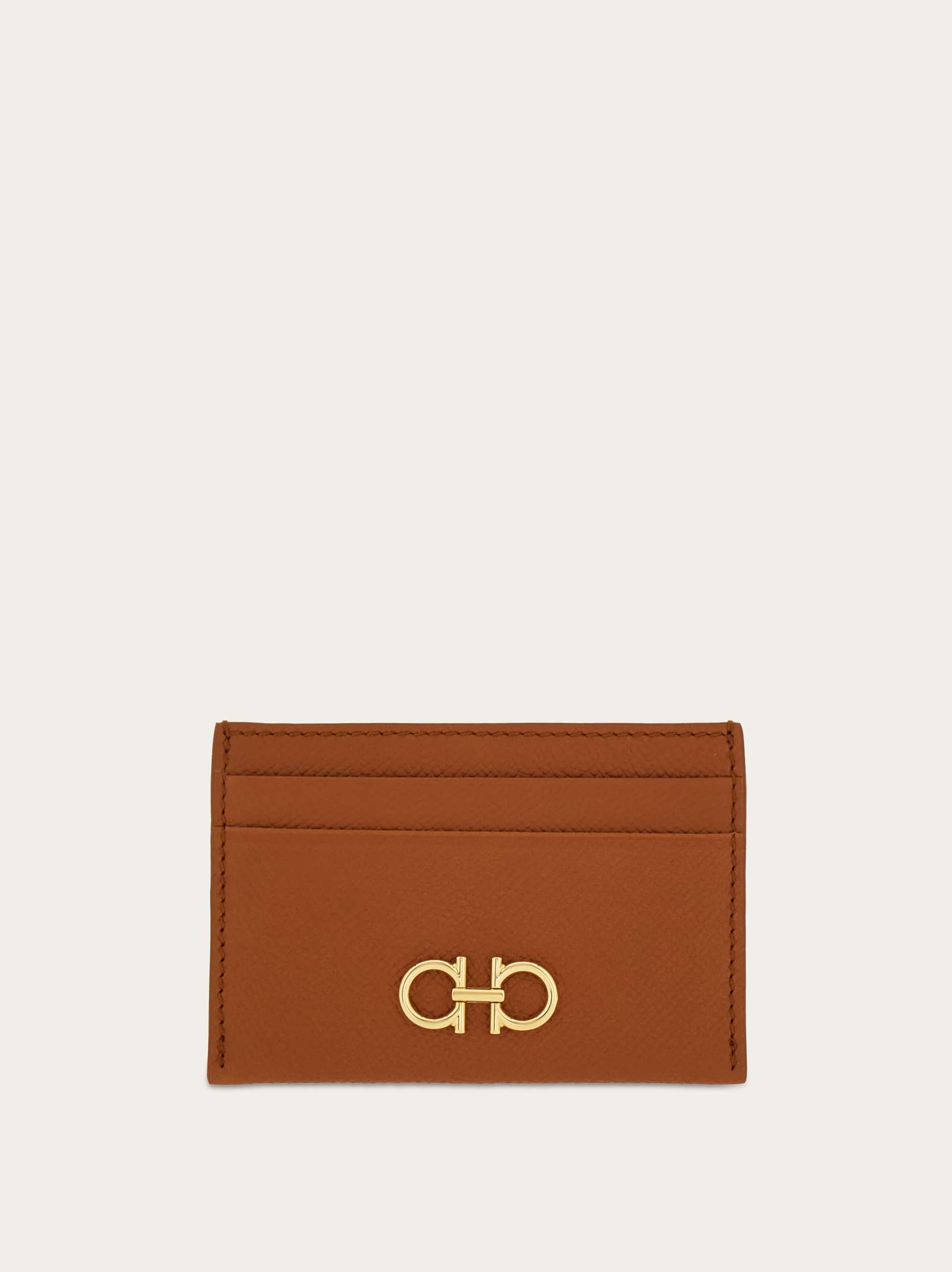 Ferragamo Donna Porta carte di credito Gancini Beige