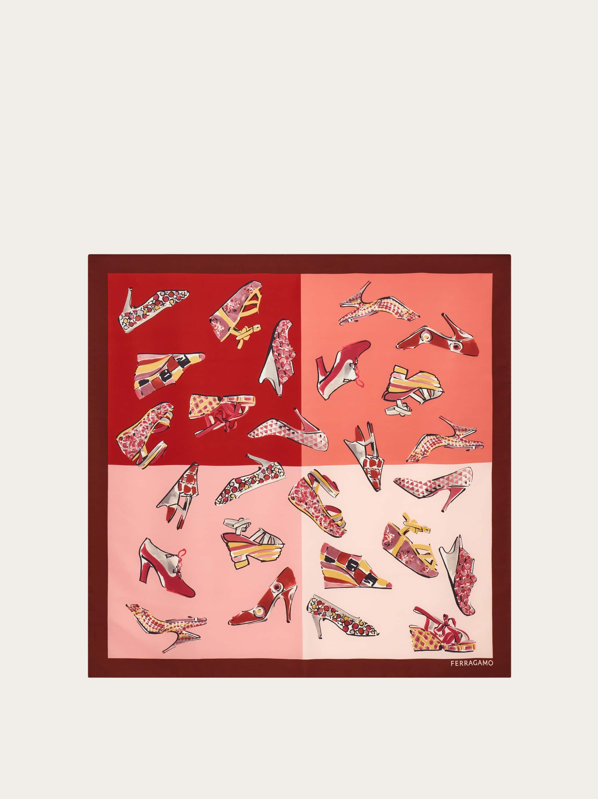 Ferragamo Genio Print Silk Scarf In Multi