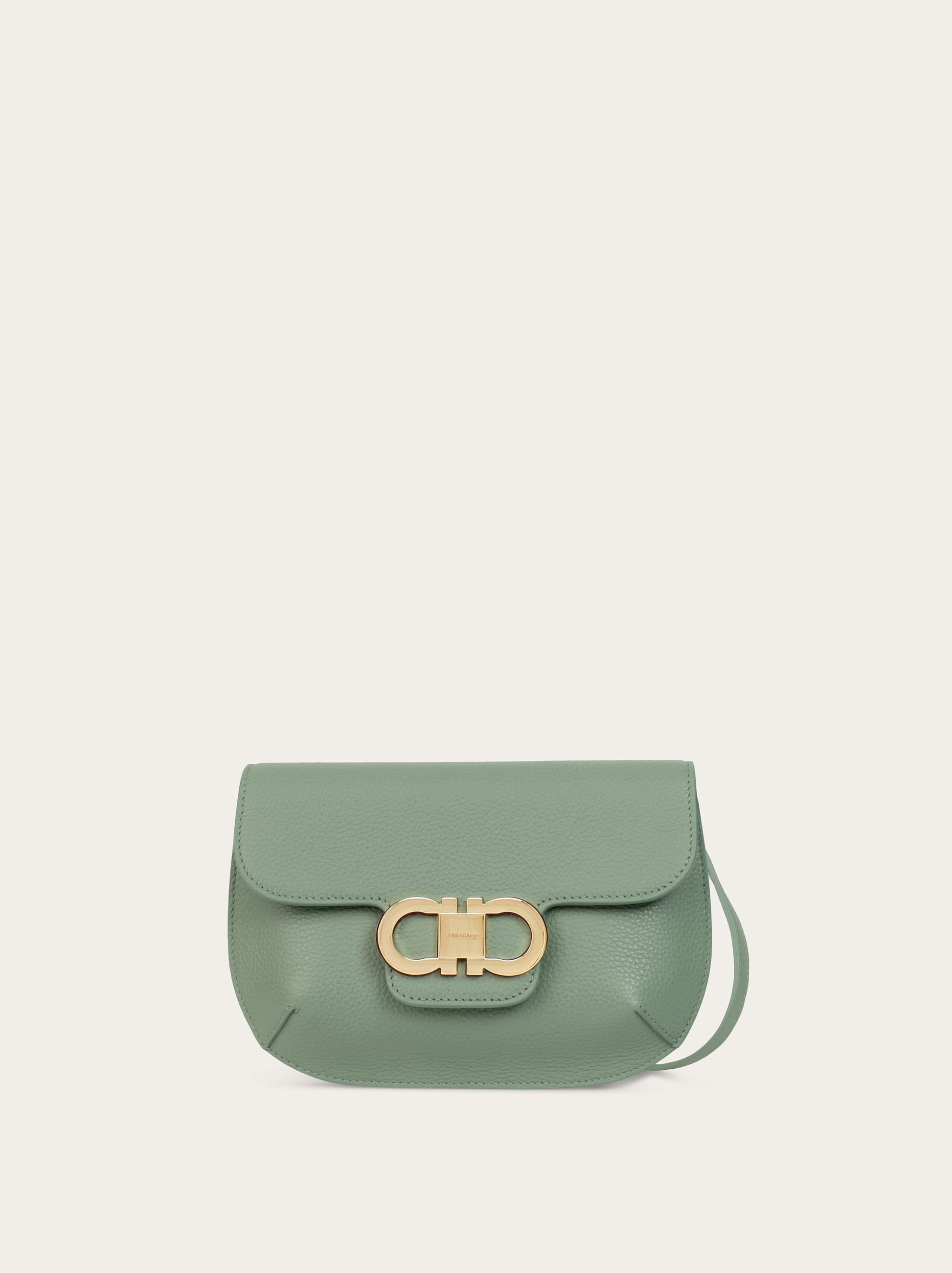 Ferragamo Double Gancini Mini Bag In Green