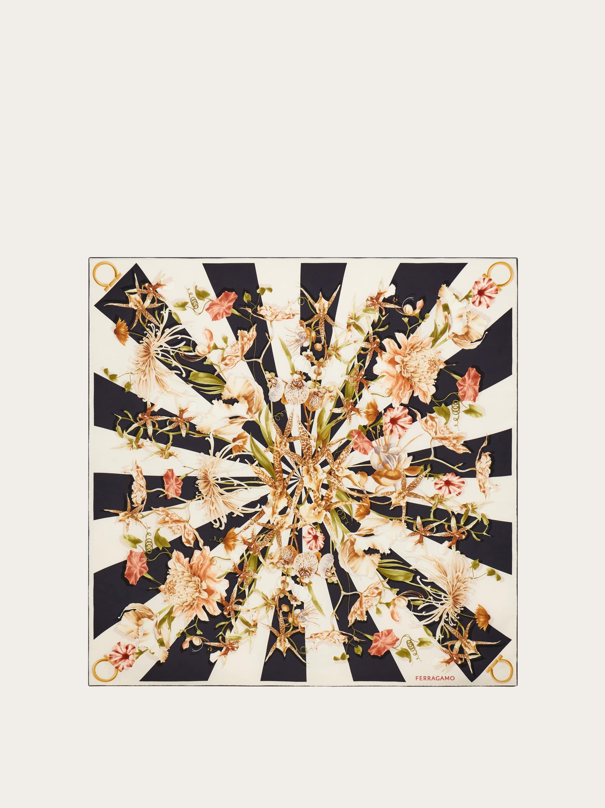 Ferragamo Gaia Print Silk Scarf In Multi