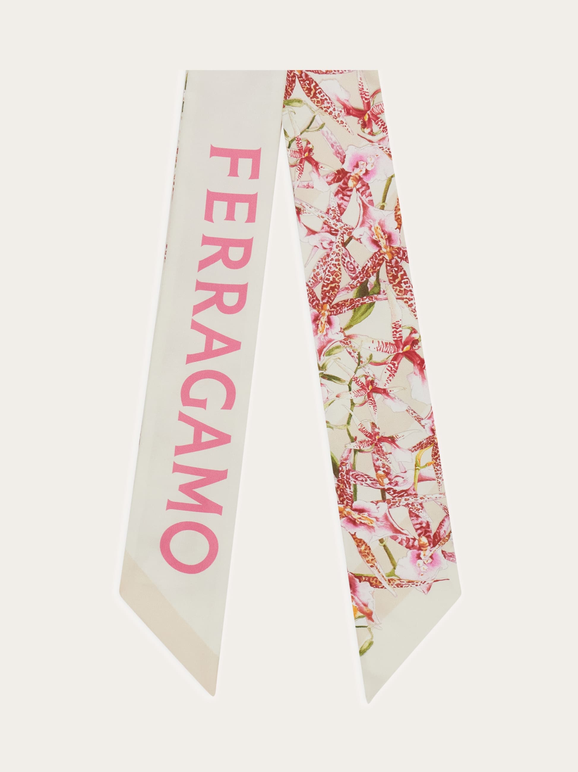 Ferragamo Gaia Print Silk Bandeau In Neutral