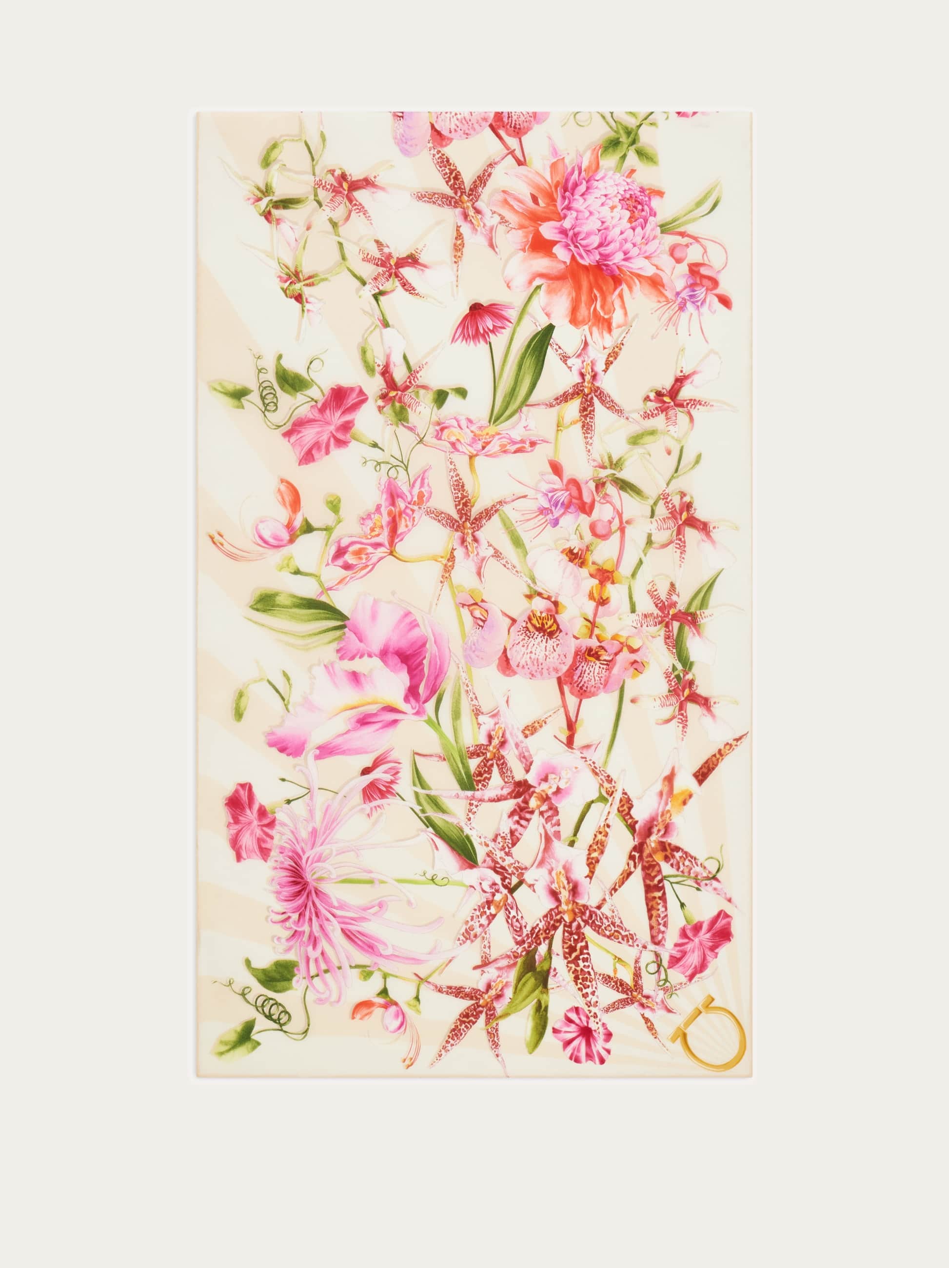  Ferragamo Damen Seidenschal Mit Blüte-print Rosa 