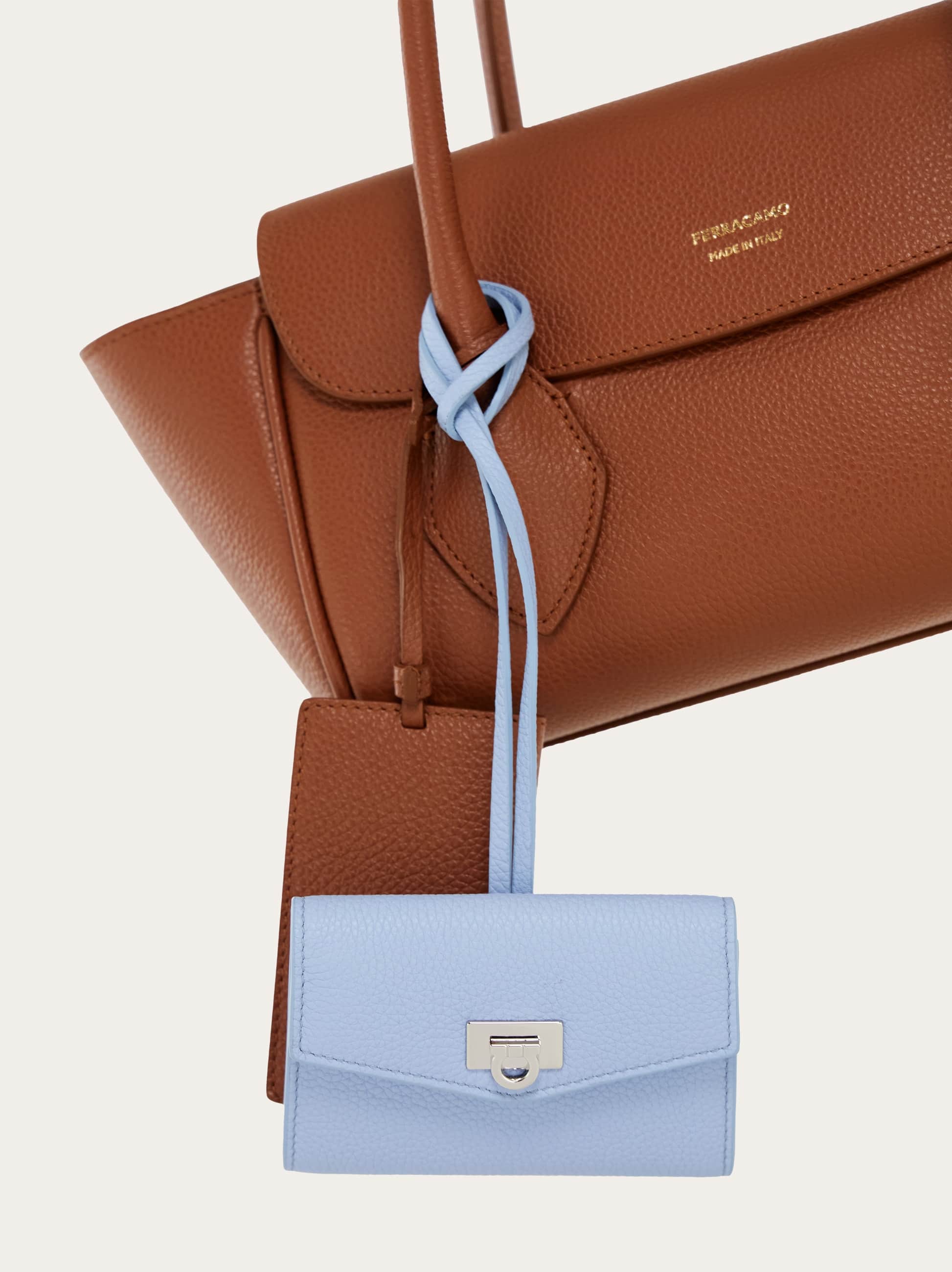  Ferragamo Women Card Holder Charm Blue 
