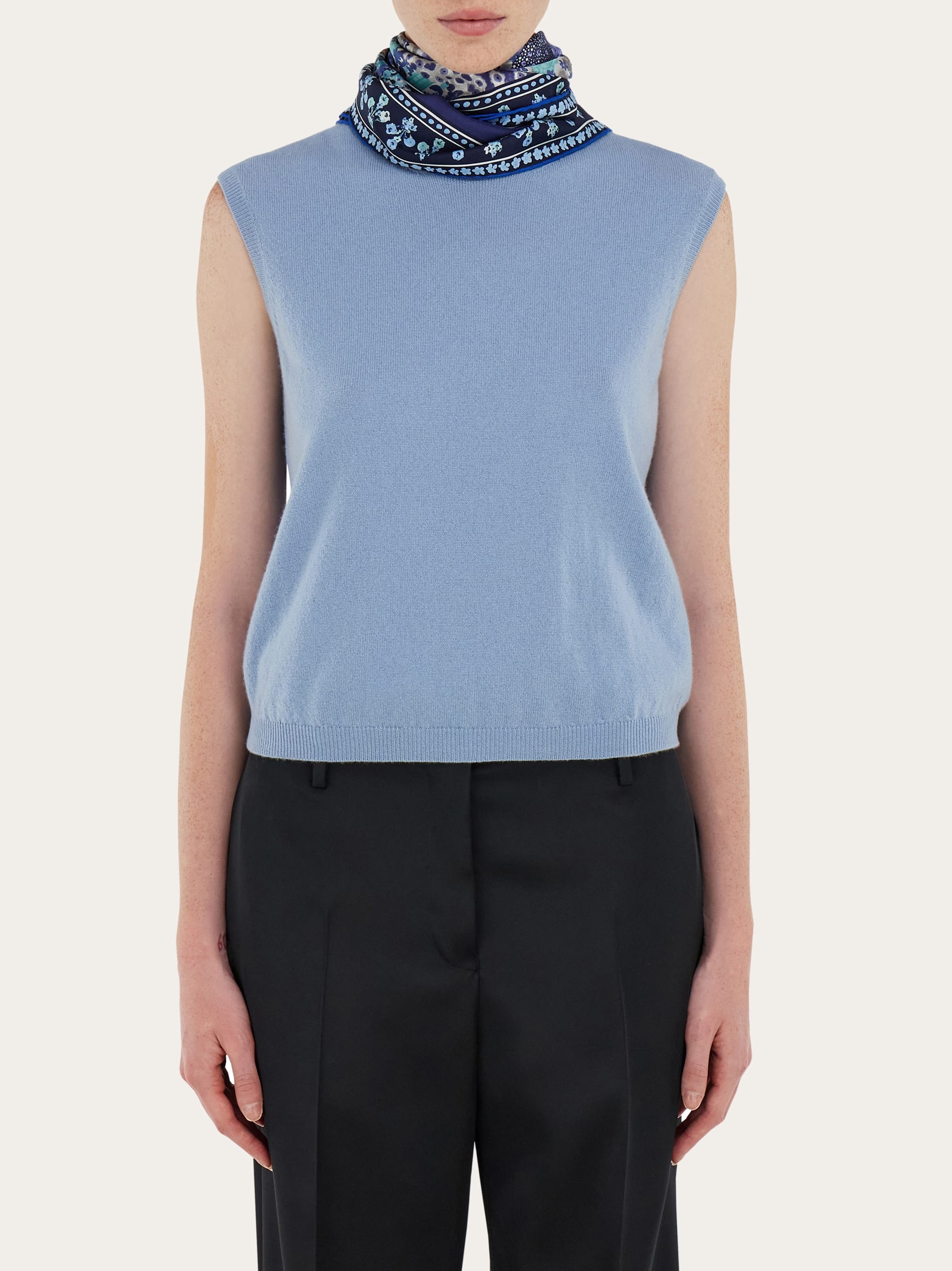 Ferragamo Palazzo Print Silk Scarf In Blue