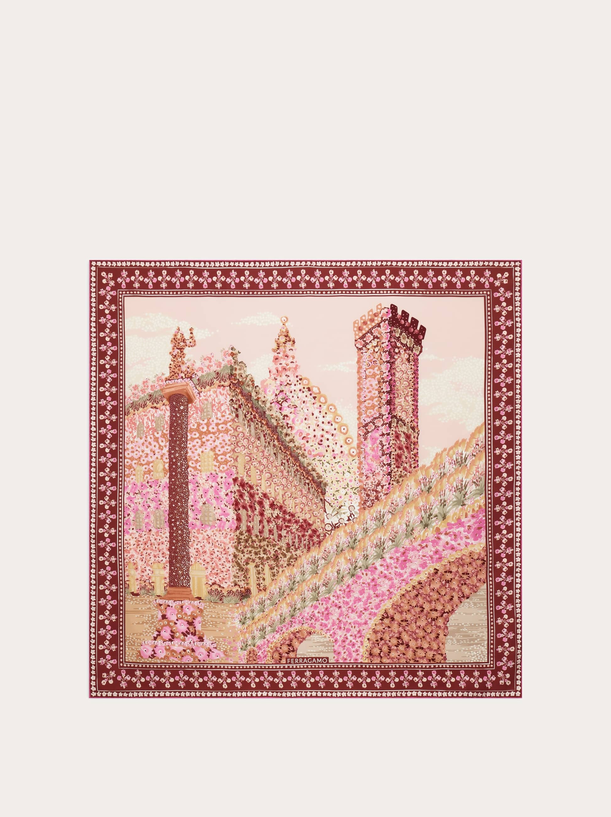 Ferragamo Palazzo Print Silk Scarf In Multi