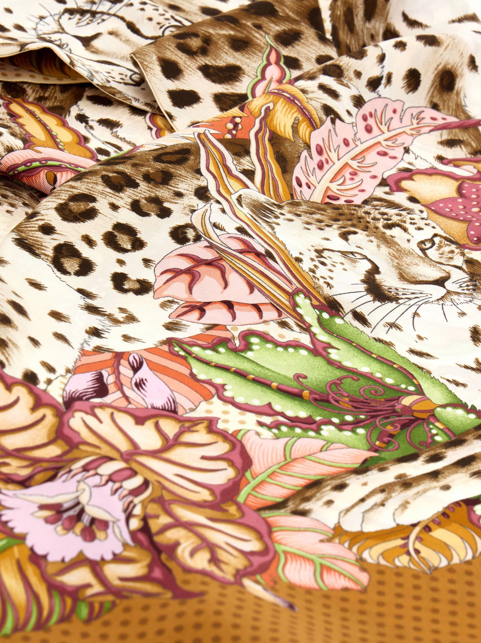 Ferragamo Cheetah Print Silk Bandeau In Multi