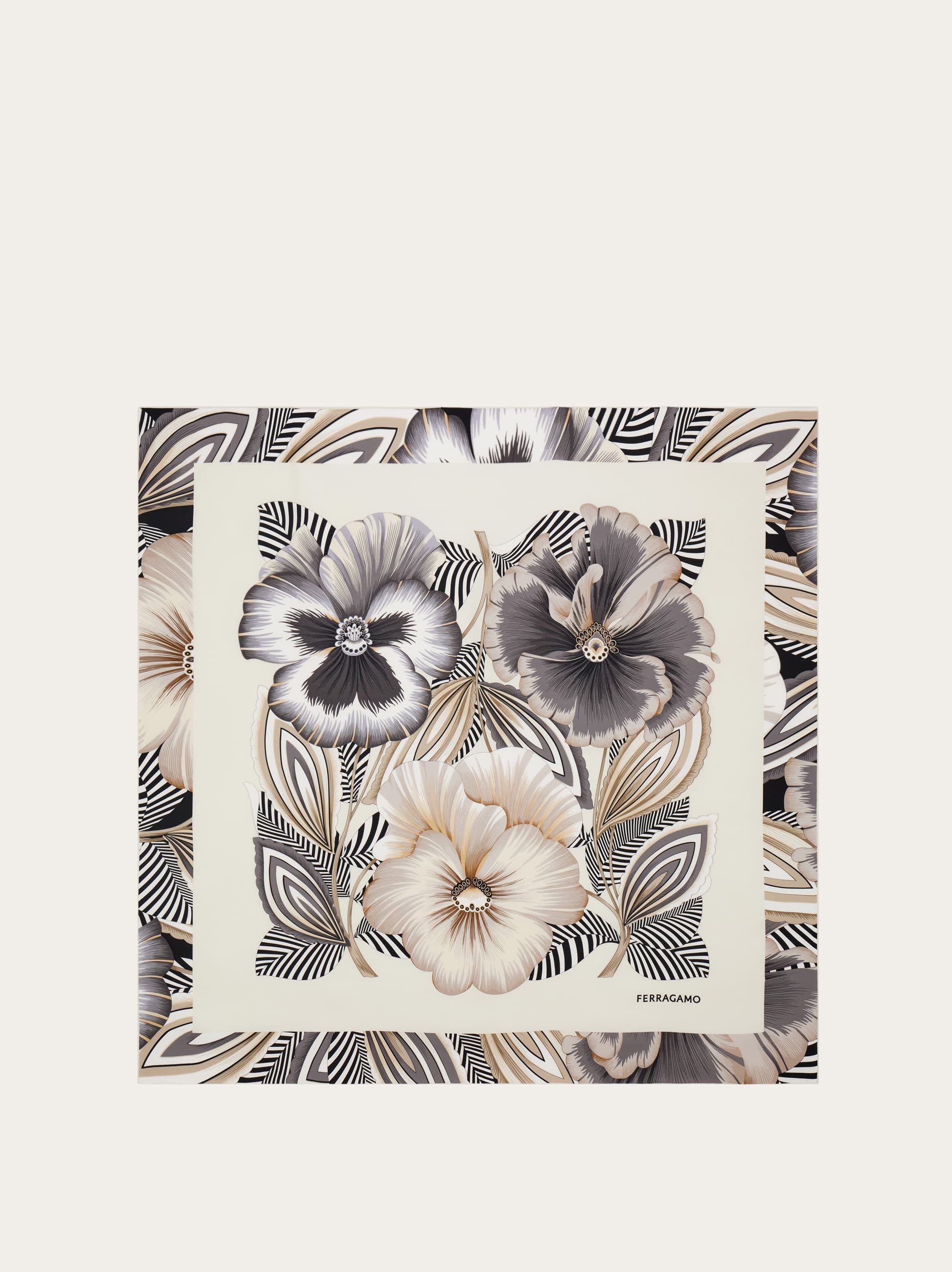Ferragamo Brezza Print Silk Scarf In Multi