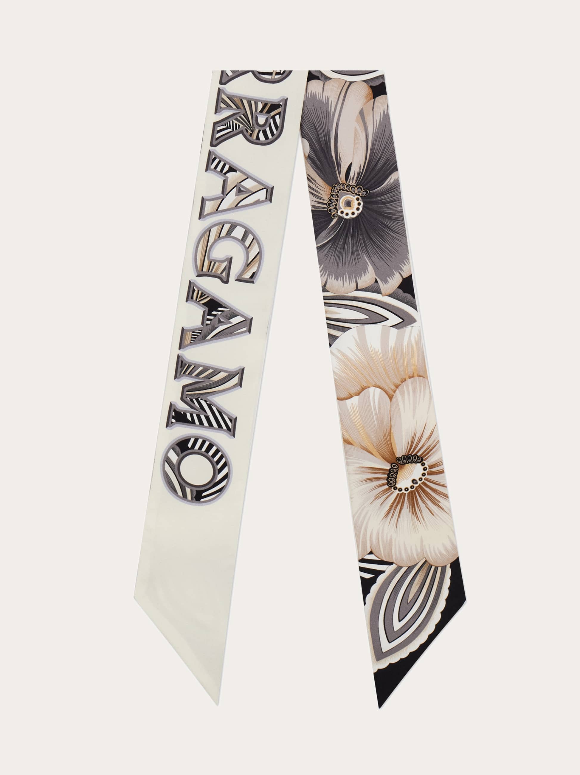 Ferragamo Brezza Print Silk Bandeau In Neutral