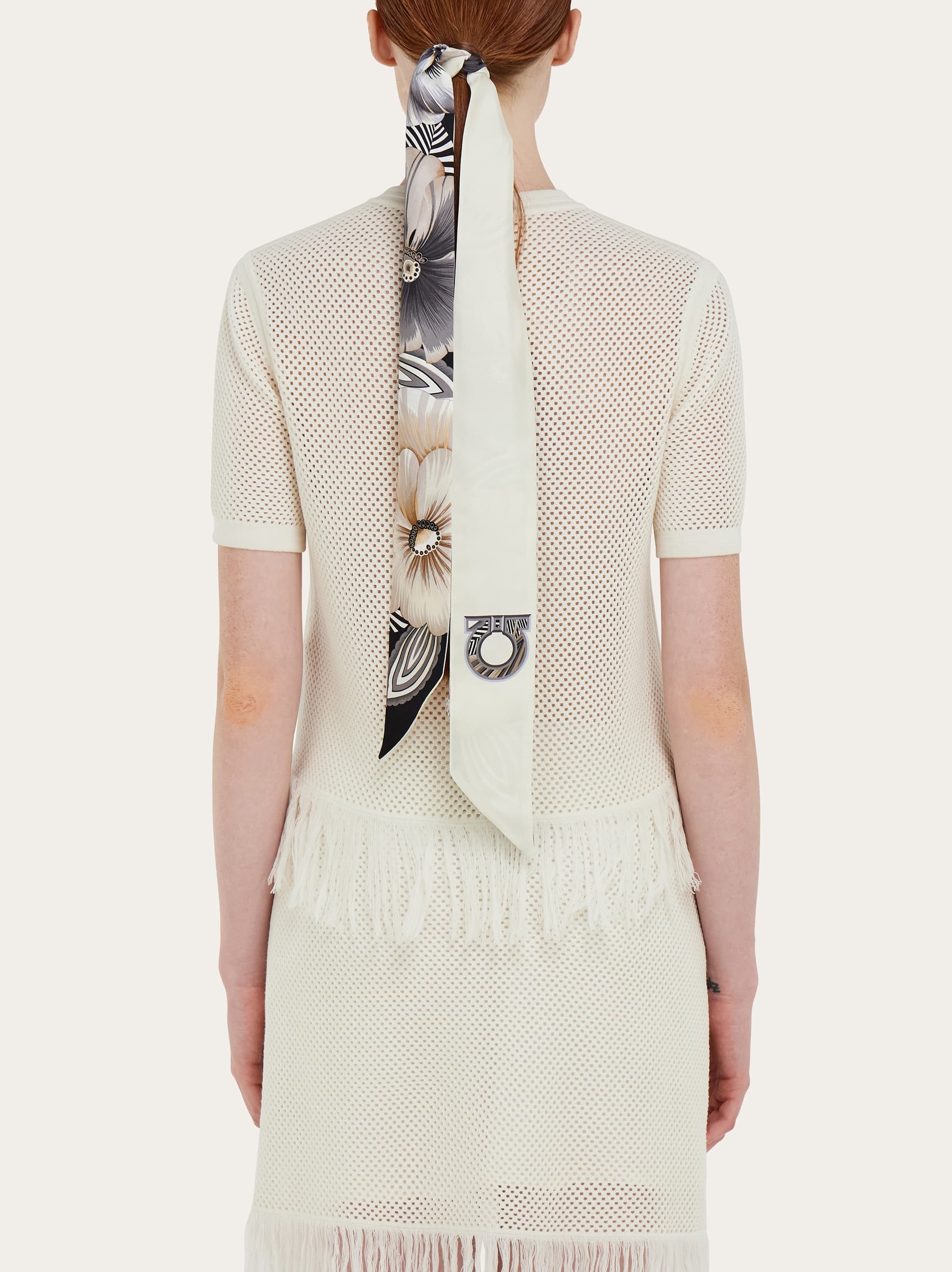 Ferragamo Brezza Print Silk Bandeau In Neutral