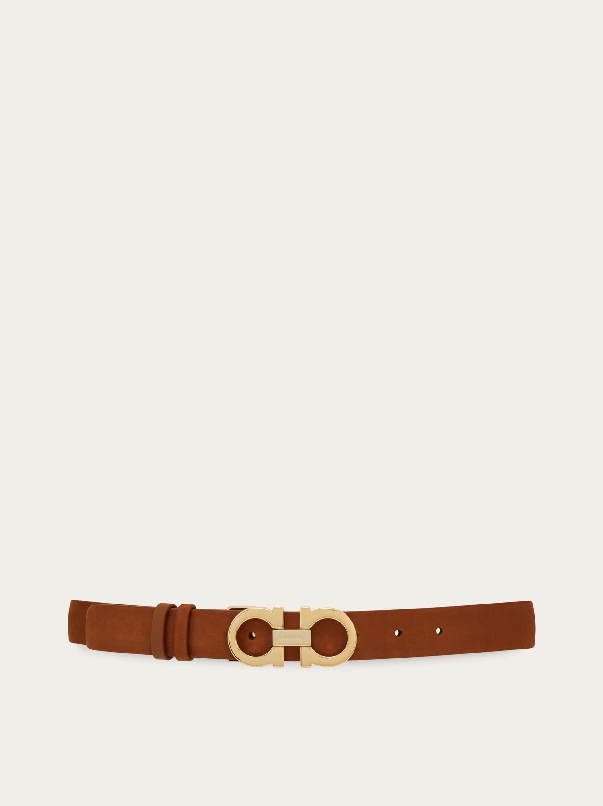 Ferragamo Adjustable Gancini Belt In Sand