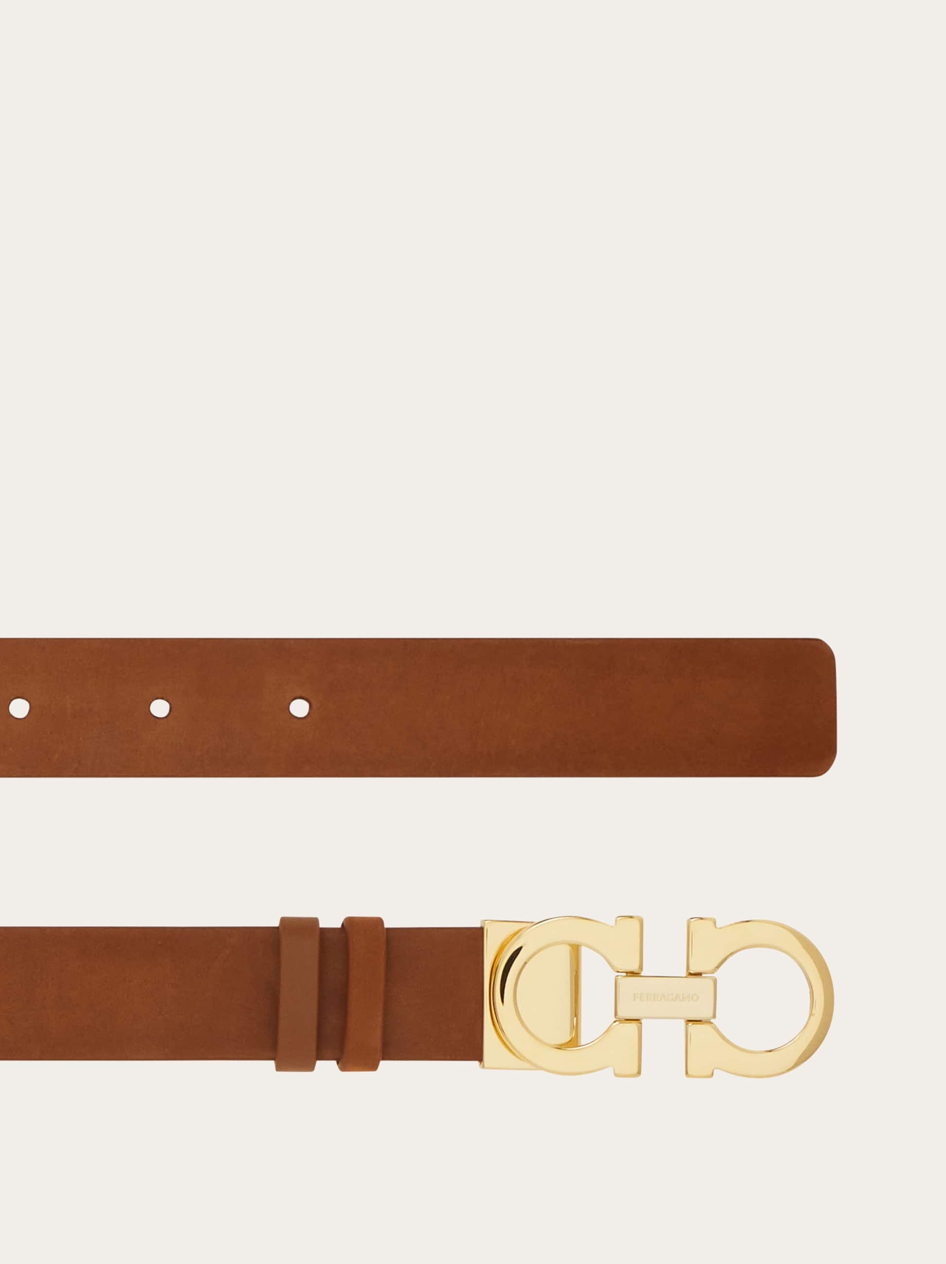 Ferragamo Adjustable Gancini Belt In Sand