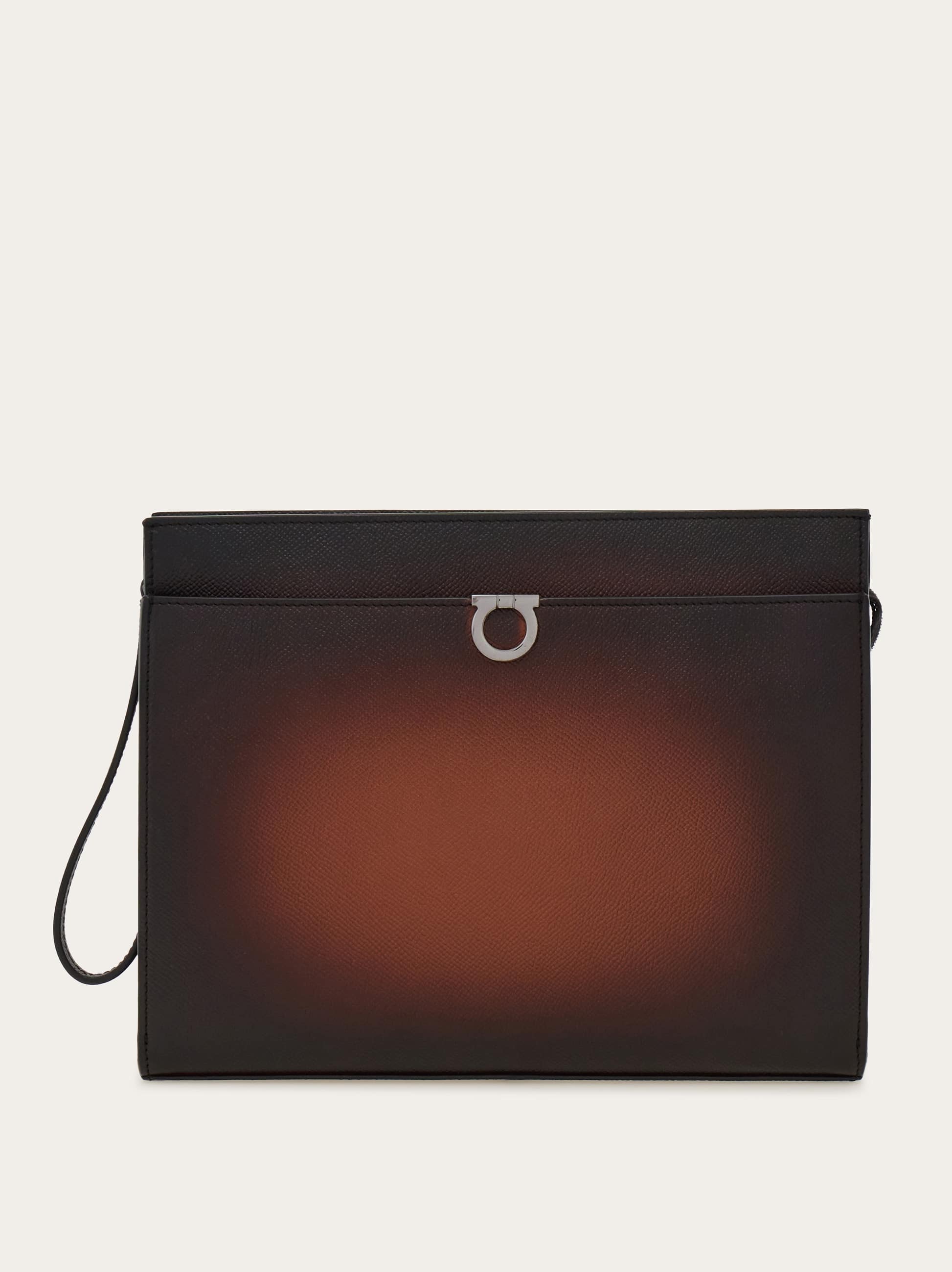 Ferragamo Uomo Pouch Gancini Marrone