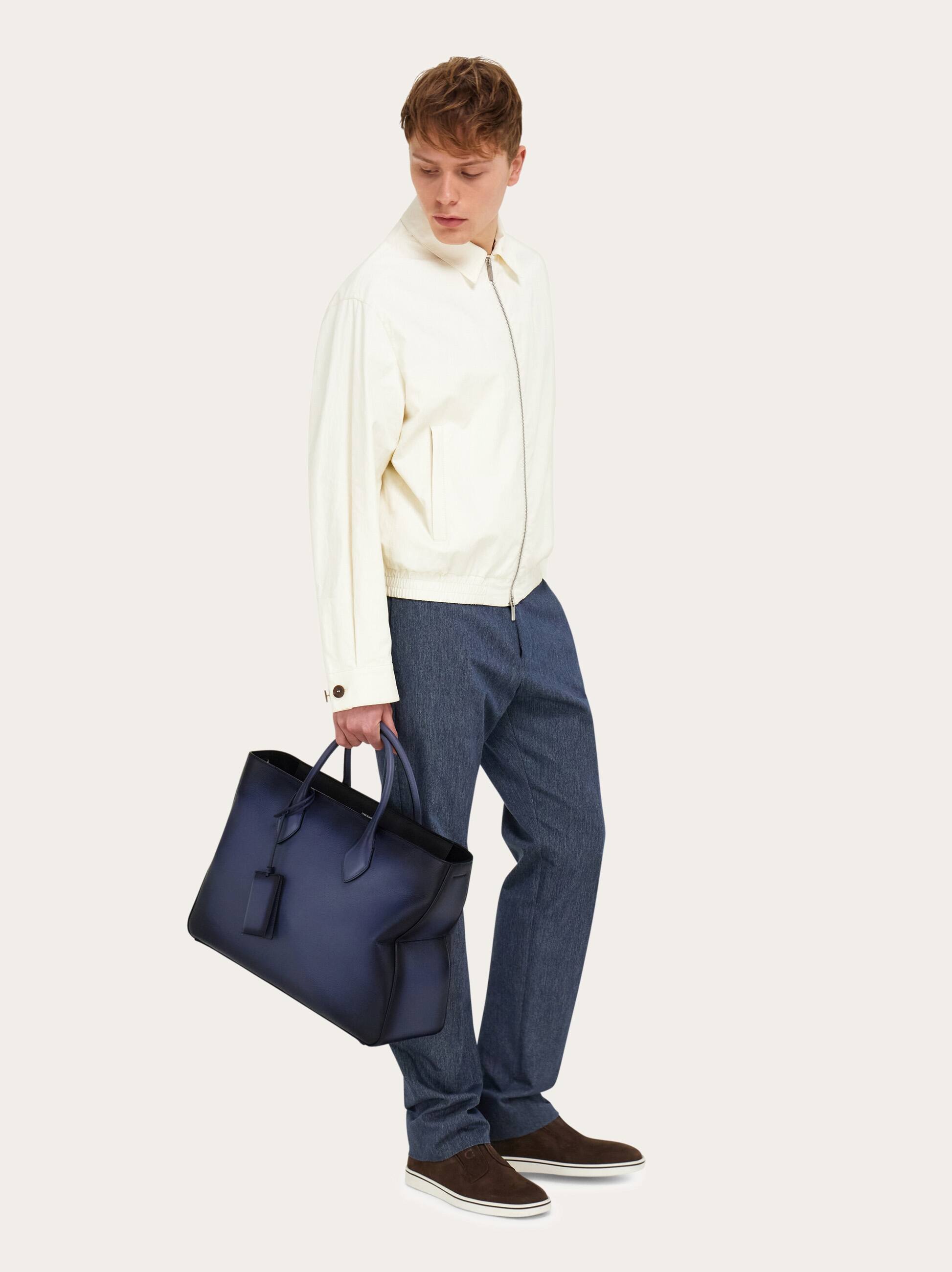 Ferragamo Handle Shoulder Bag In Blue